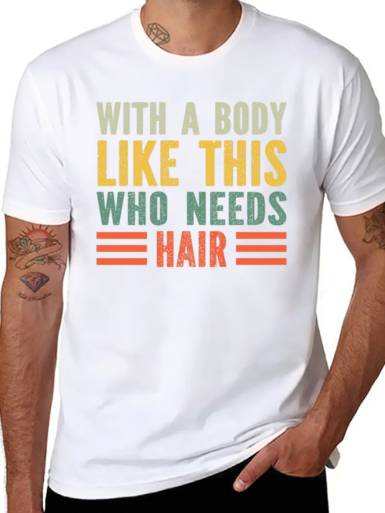 With A Body Like This Who Needs Hair Essential Cotton Tee For Daily Outfits – Unisex Style