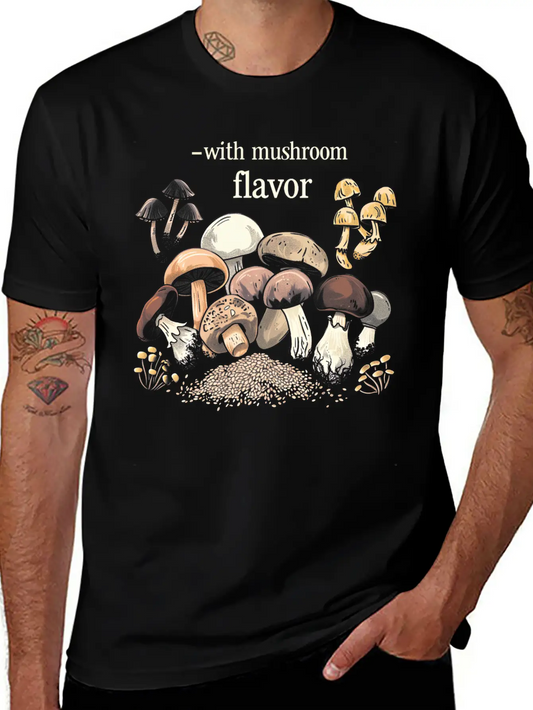 With Mushroom Flavor Design Relaxed Everyday Tee – Lightweight And Durable Cotton