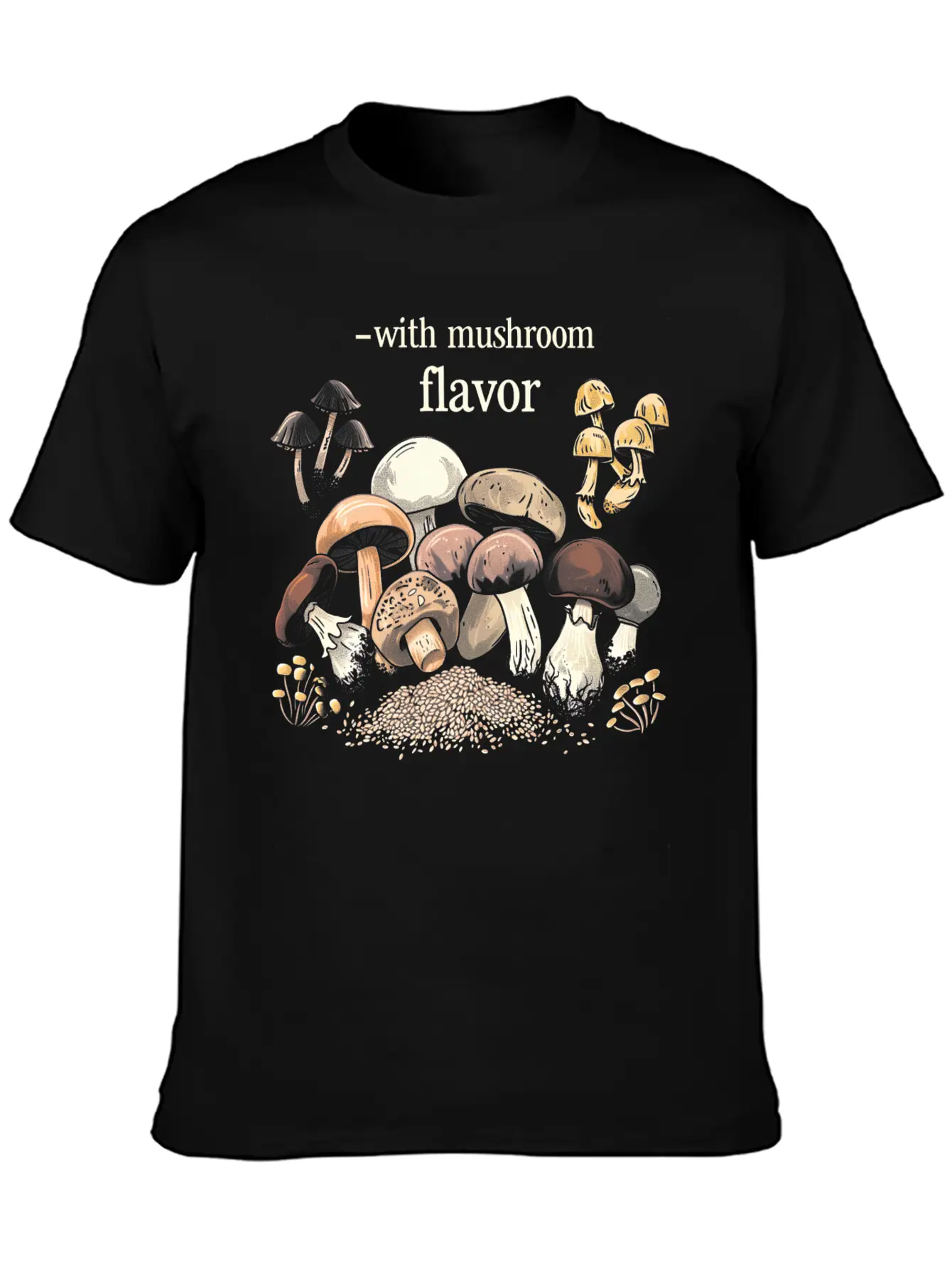With Mushroom Flavor Design Relaxed Everyday Tee – Lightweight And Durable Cotton