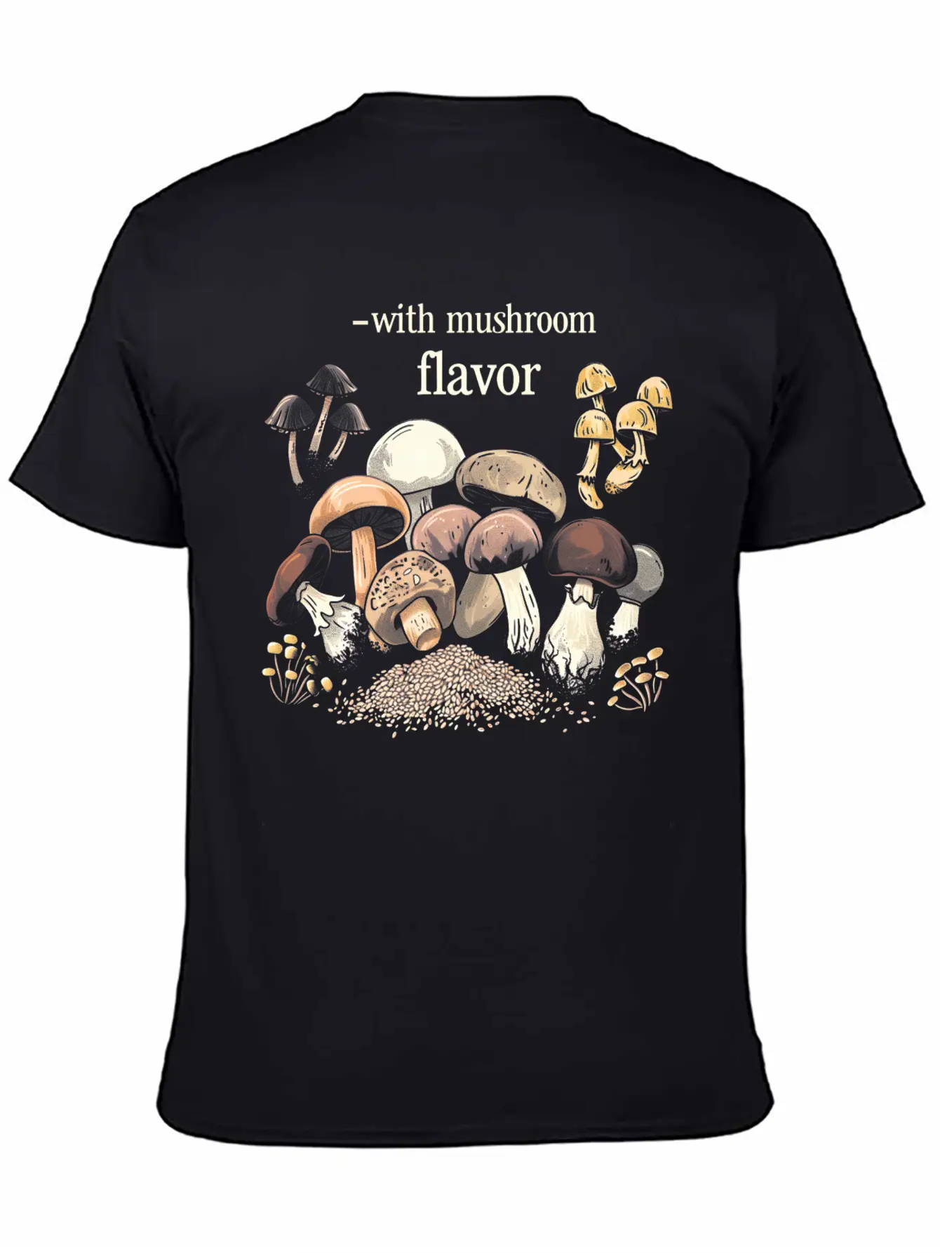 With Mushroom Flavor Design Relaxed Everyday Tee – Lightweight And Durable Cotton