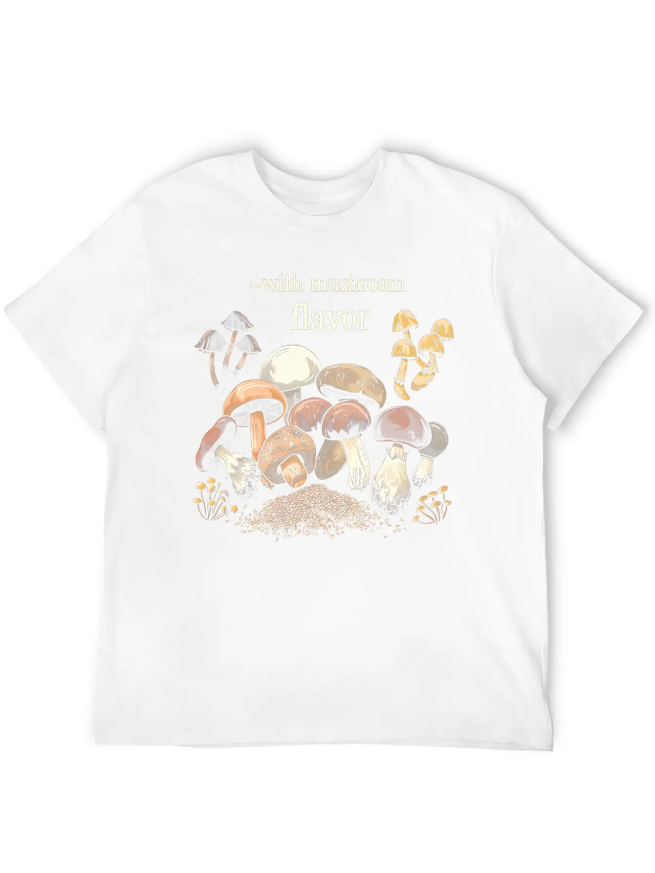 With Mushroom Flavor Design Relaxed Everyday Tee – Lightweight And Durable Cotton
