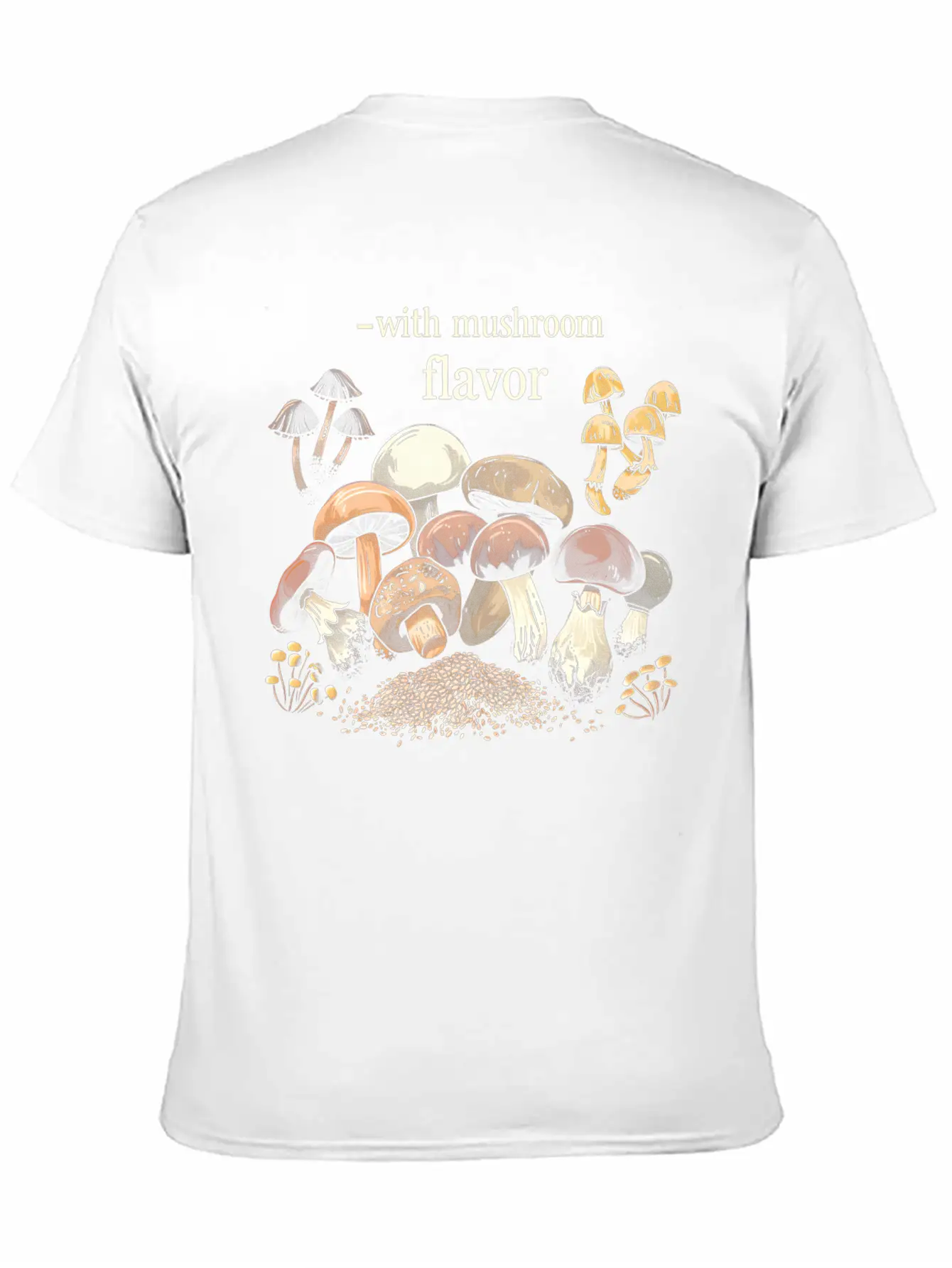 With Mushroom Flavor Design Relaxed Everyday Tee – Lightweight And Durable Cotton