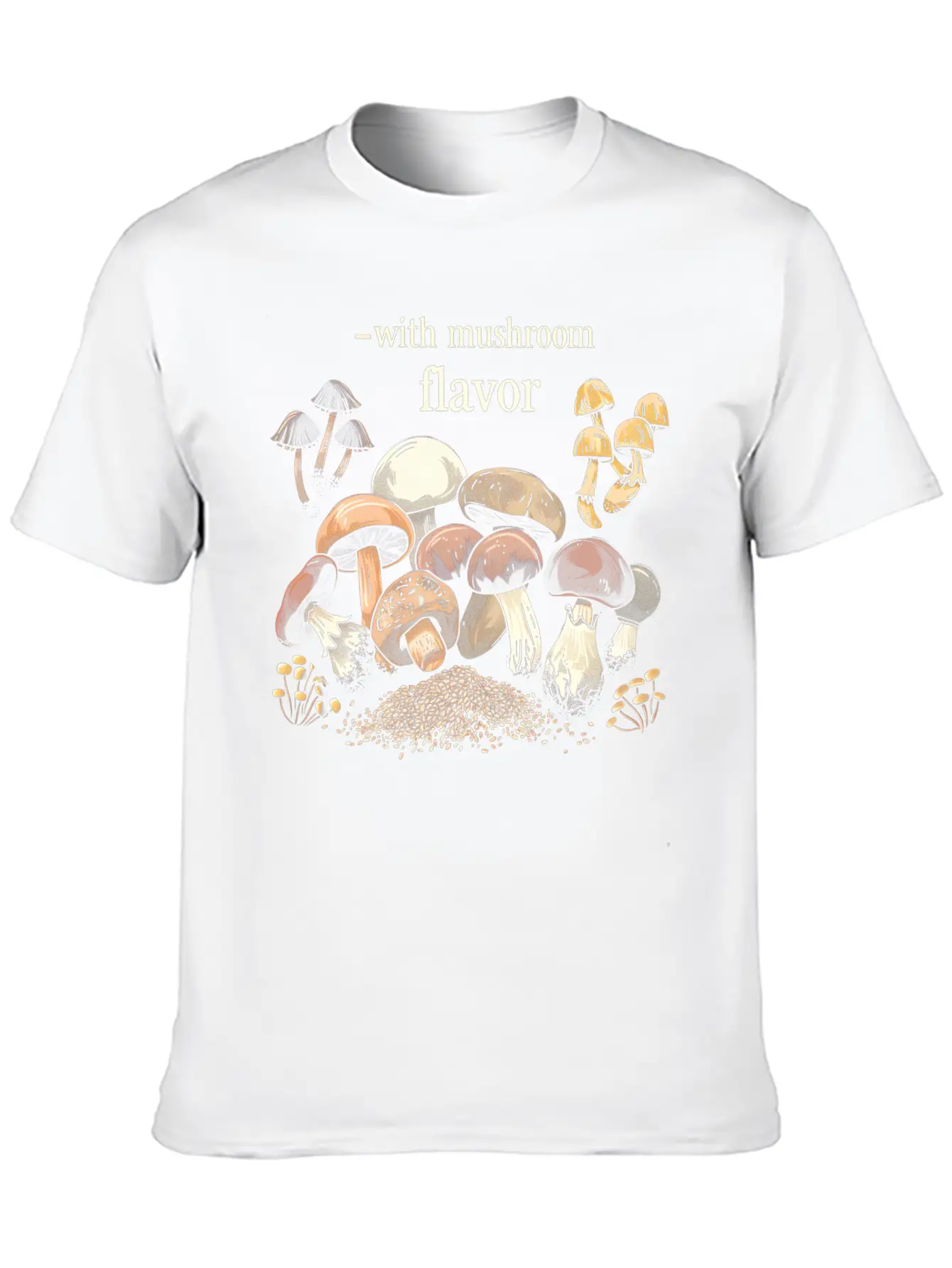 With Mushroom Flavor Design Relaxed Everyday Tee – Lightweight And Durable Cotton
