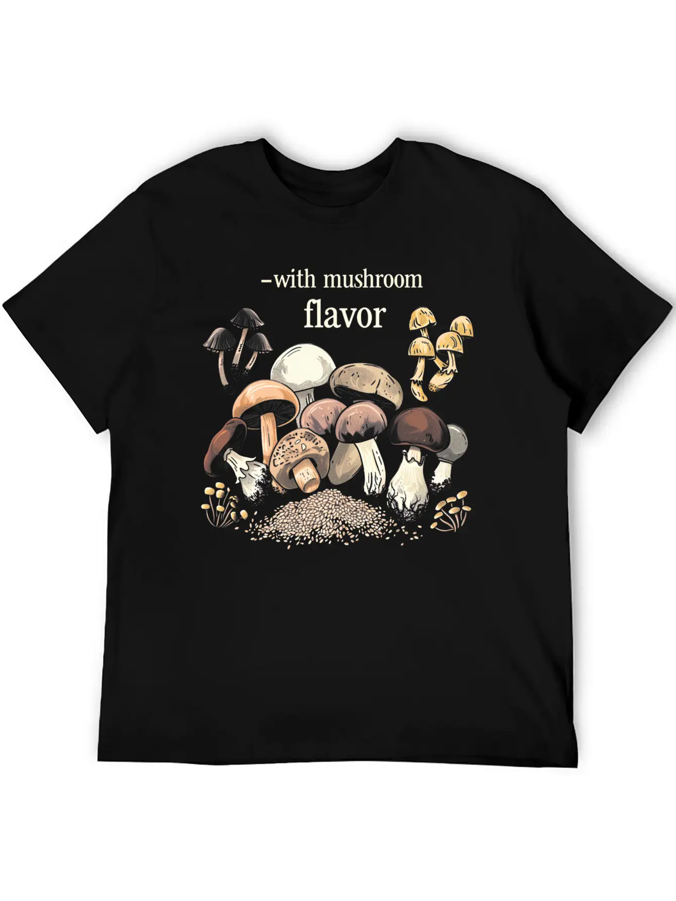 With Mushroom Flavor Design Relaxed Everyday Tee – Lightweight And Durable Cotton