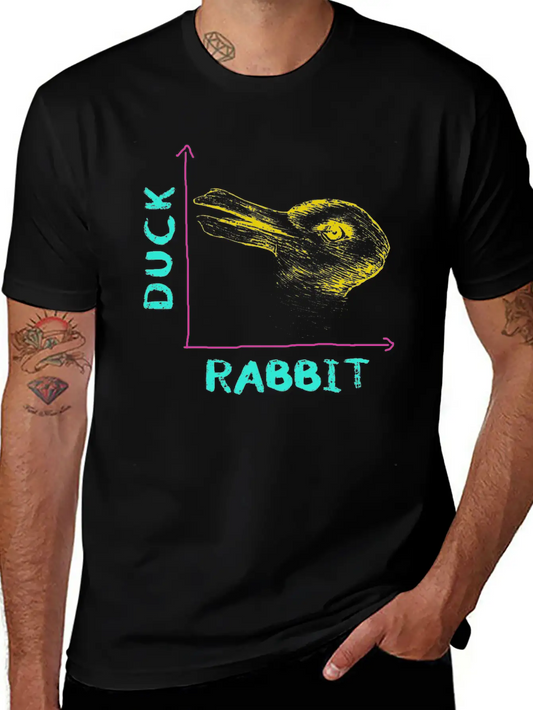 Wittgensteins Rabbit Duck Illusion Lightweight Cotton T-Shirt – Daily Comfort Graphic Shirt
