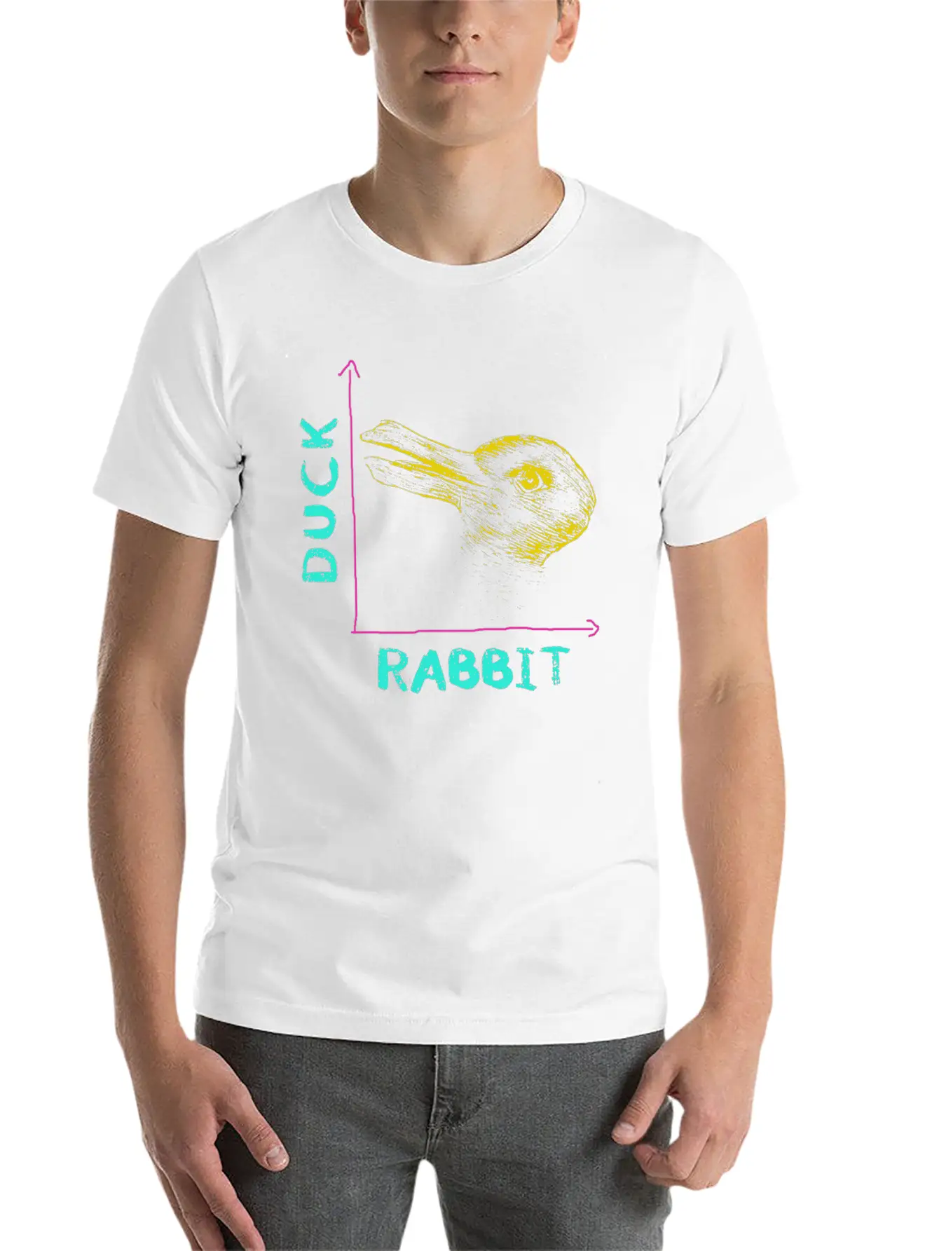 Wittgensteins Rabbit Duck Illusion Lightweight Cotton T-Shirt – Daily Comfort Graphic Shirt