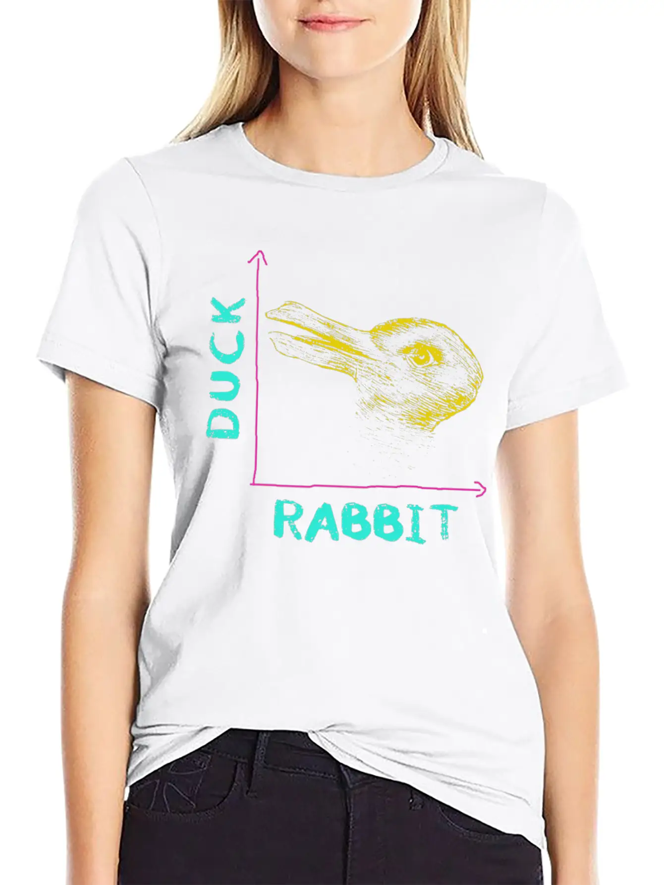 Wittgensteins Rabbit Duck Illusion Lightweight Cotton T-Shirt – Daily Comfort Graphic Shirt