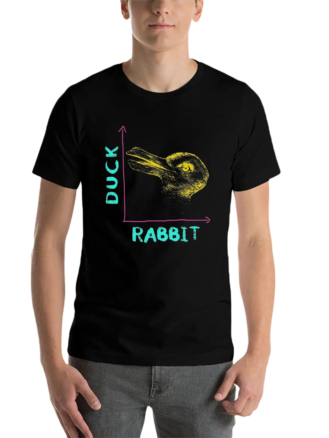 Wittgensteins Rabbit Duck Illusion Lightweight Cotton T-Shirt – Daily Comfort Graphic Shirt