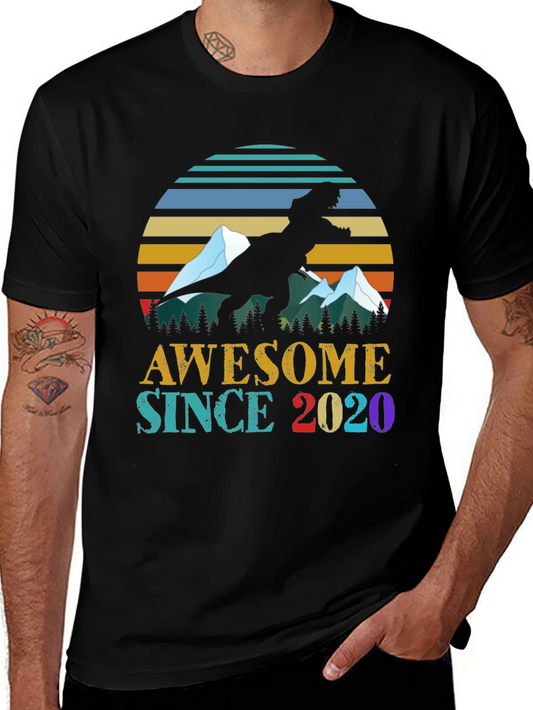 Awesome Since 2020 Dinosaur Graphic Tee