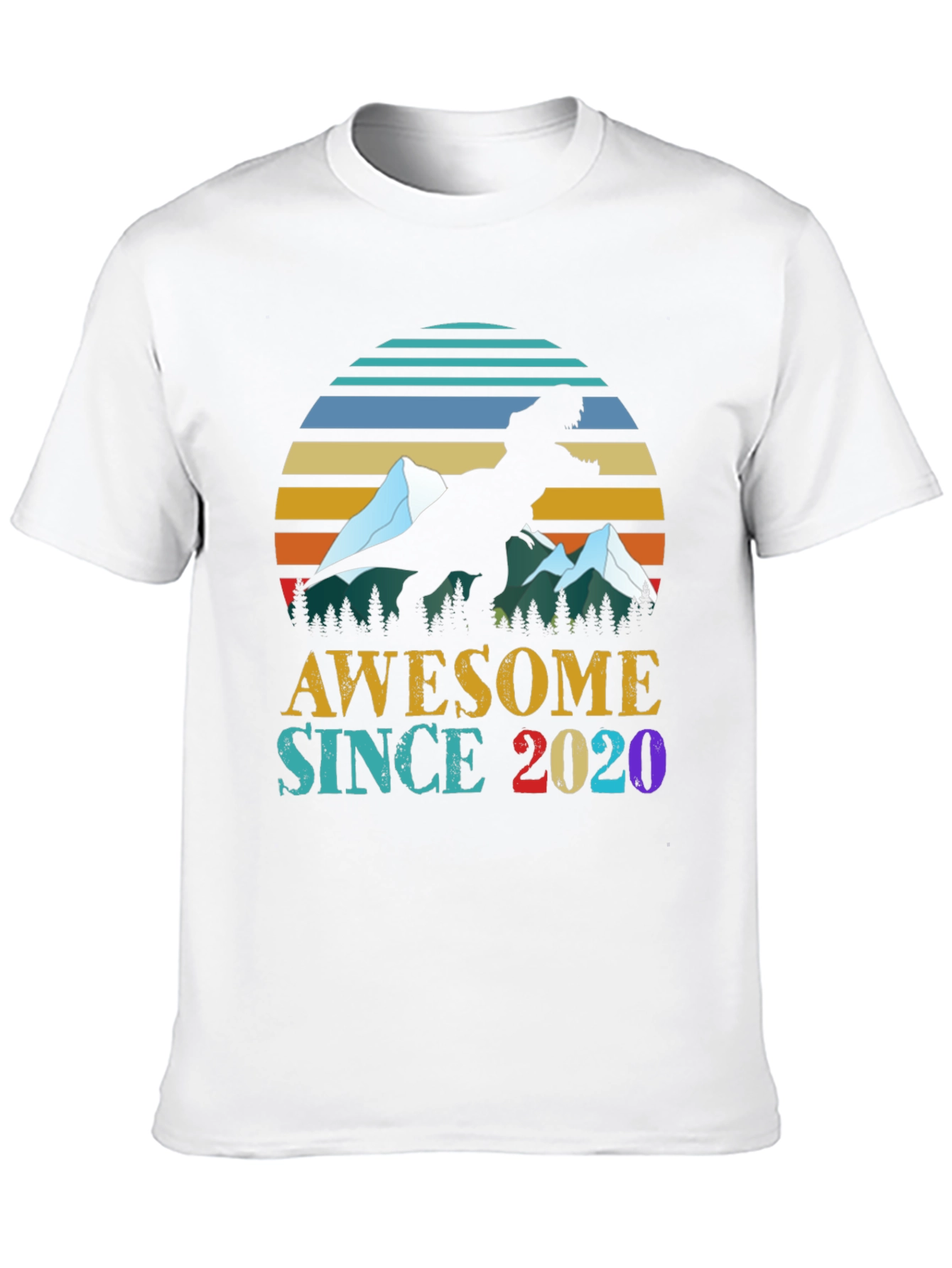 Awesome Since 2020 Dinosaur Graphic Tee