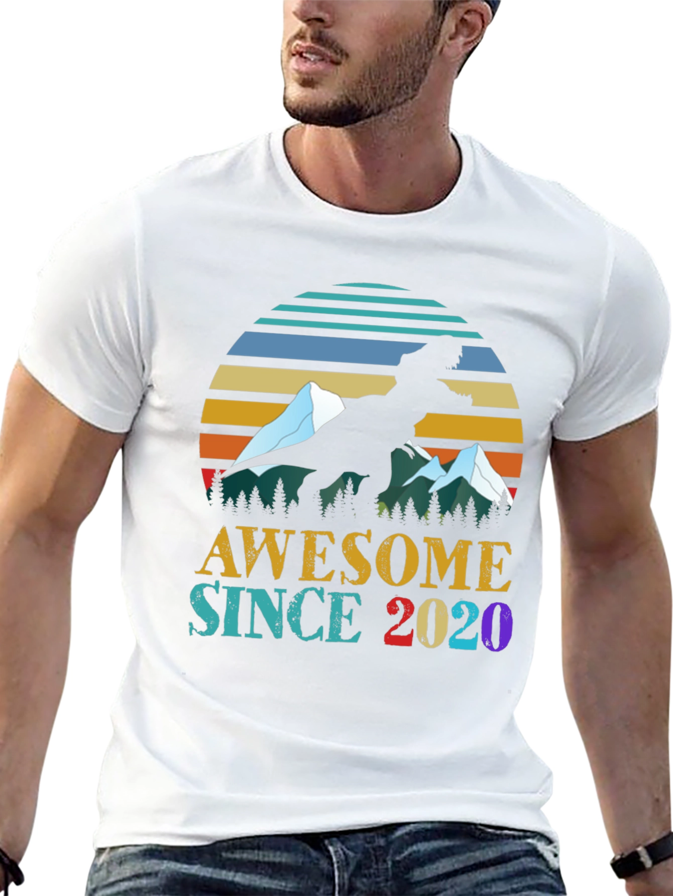 Awesome Since 2020 Dinosaur Graphic Tee