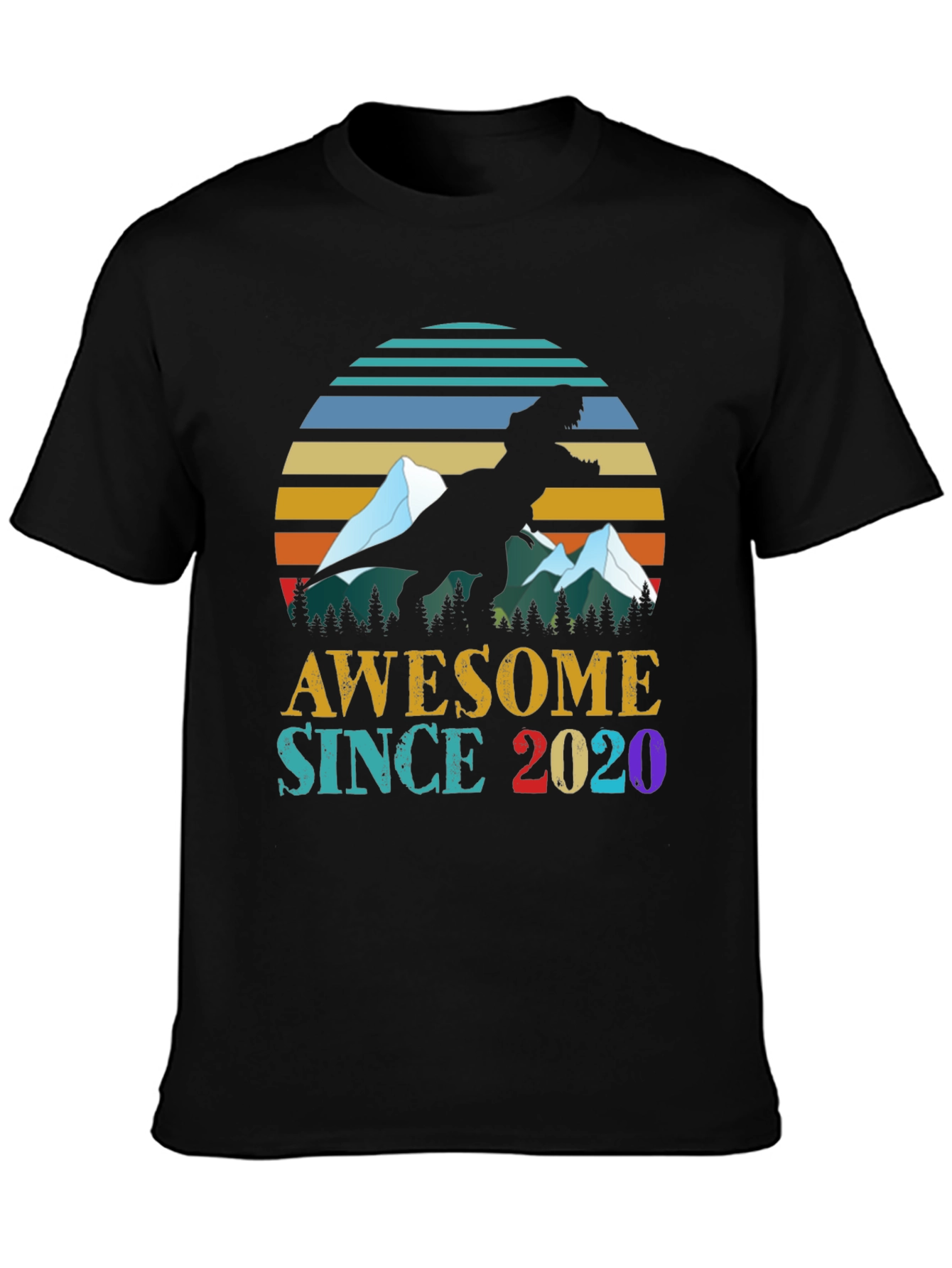 Awesome Since 2020 Dinosaur Graphic Tee