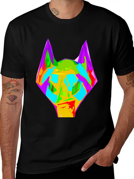 Wolf Abstract Digital Art Unisex Casual T-Shirt – Clean Design For Daily Comfort
