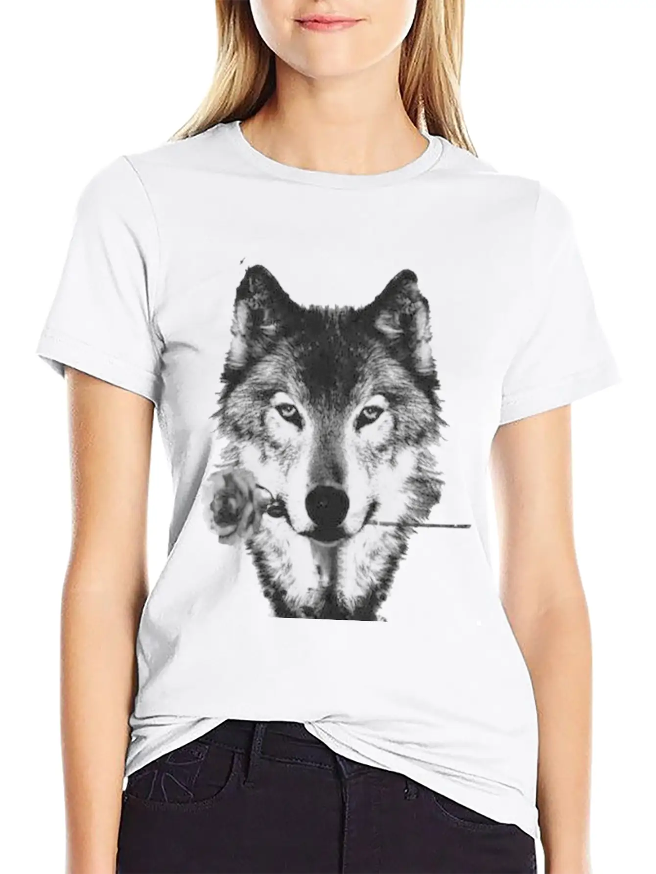 Wolf And Rose Black Unisex Casual T-Shirt – Clean Design For Daily Comfort