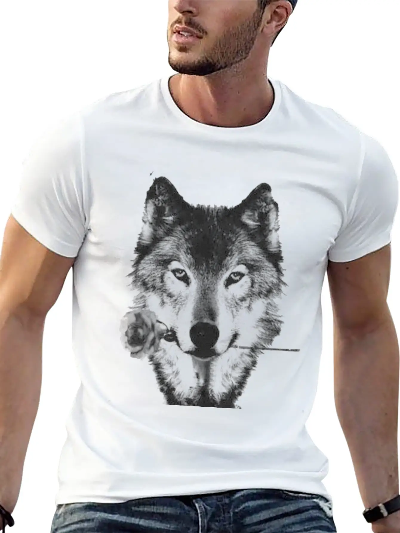 Wolf And Rose Black Unisex Casual T-Shirt – Clean Design For Daily Comfort