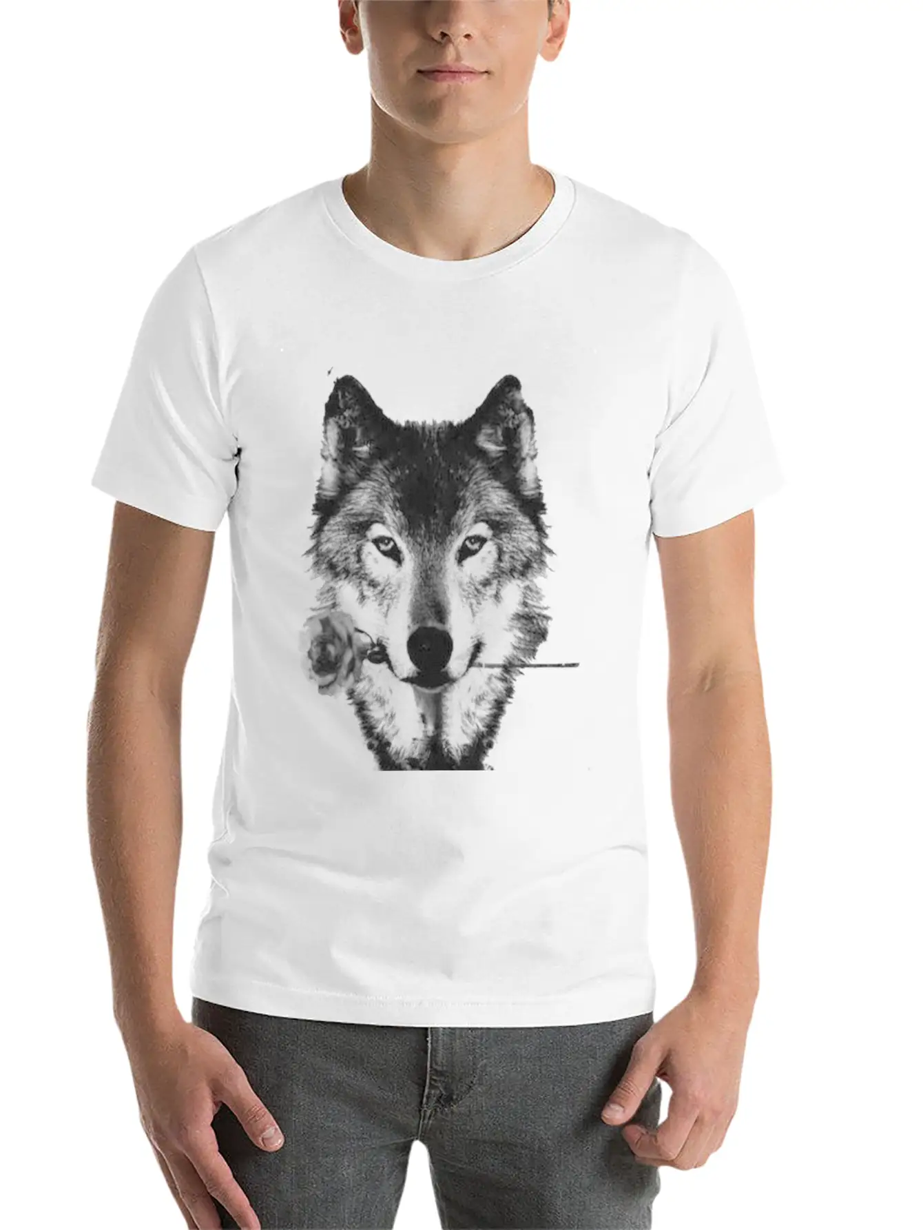 Wolf And Rose Black Unisex Casual T-Shirt – Clean Design For Daily Comfort