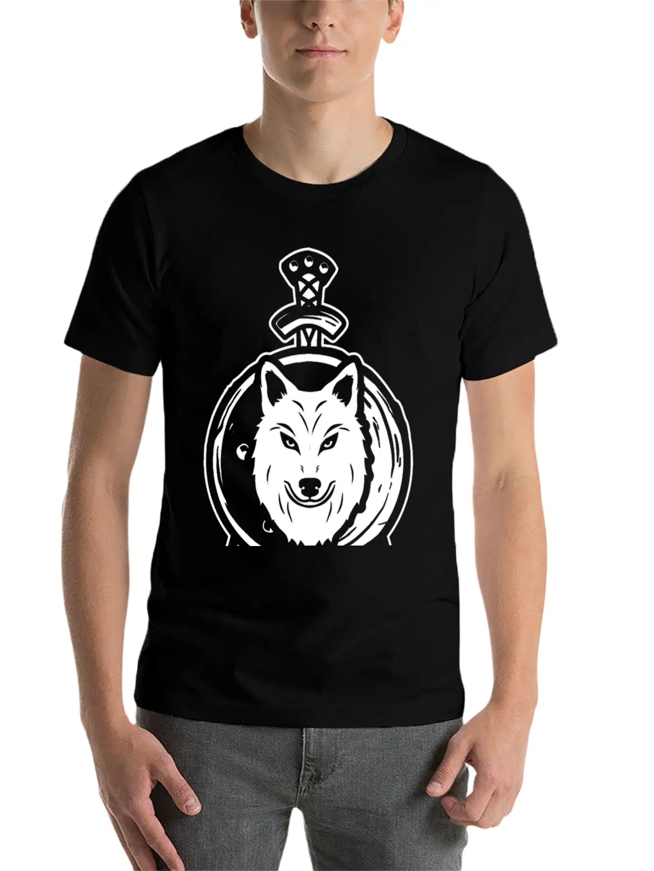Wolf And Sword Unisex Casual T-Shirt – Clean Design For Daily Comfort