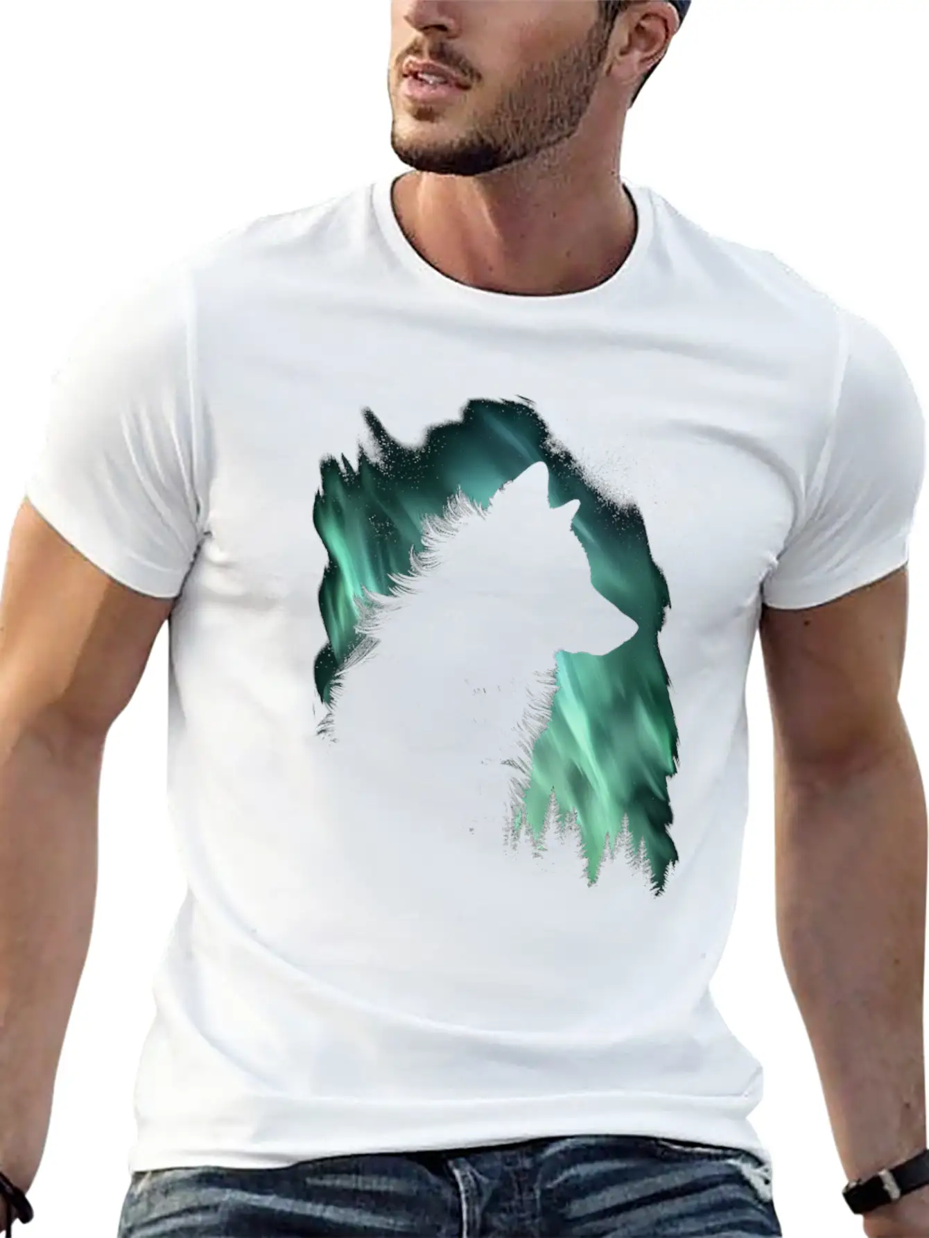 Wolf Aurora Arctic Wolf Lover Gift Classic Fit Graphic Tee For Daily Comfort – Unisex Cotton Shirt
