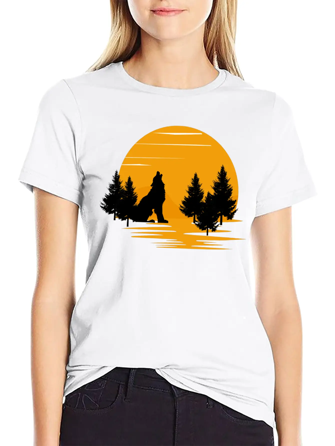 Wolf Essential Cotton Tee For Daily Outfits – Unisex Style