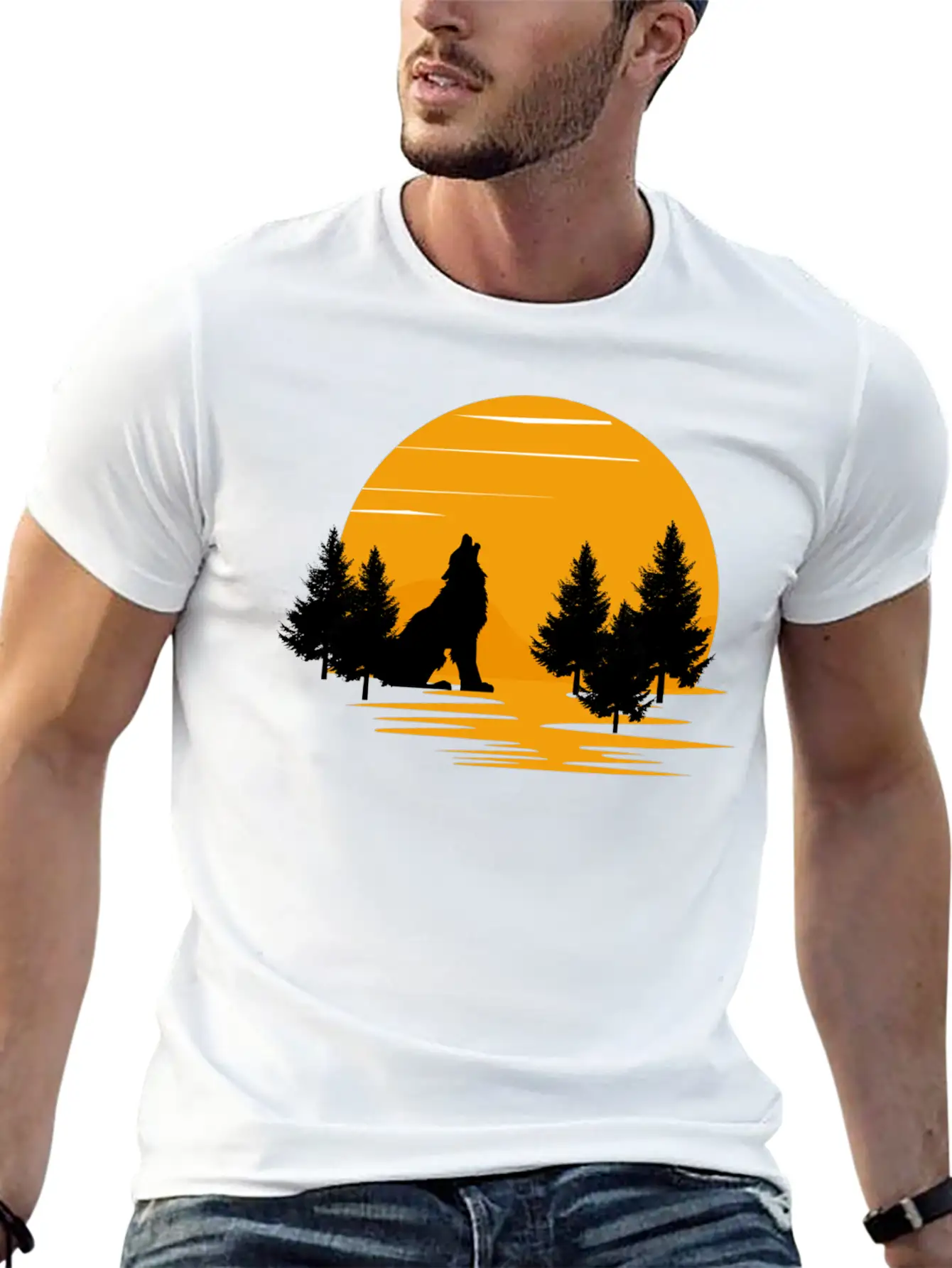 Wolf Essential Cotton Tee For Daily Outfits – Unisex Style