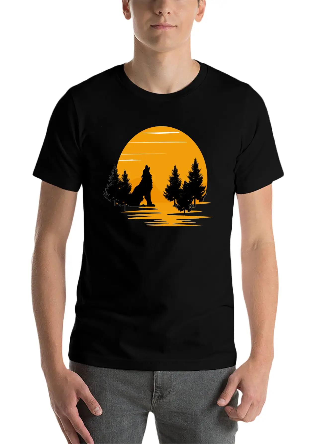 Wolf Essential Cotton Tee For Daily Outfits – Unisex Style