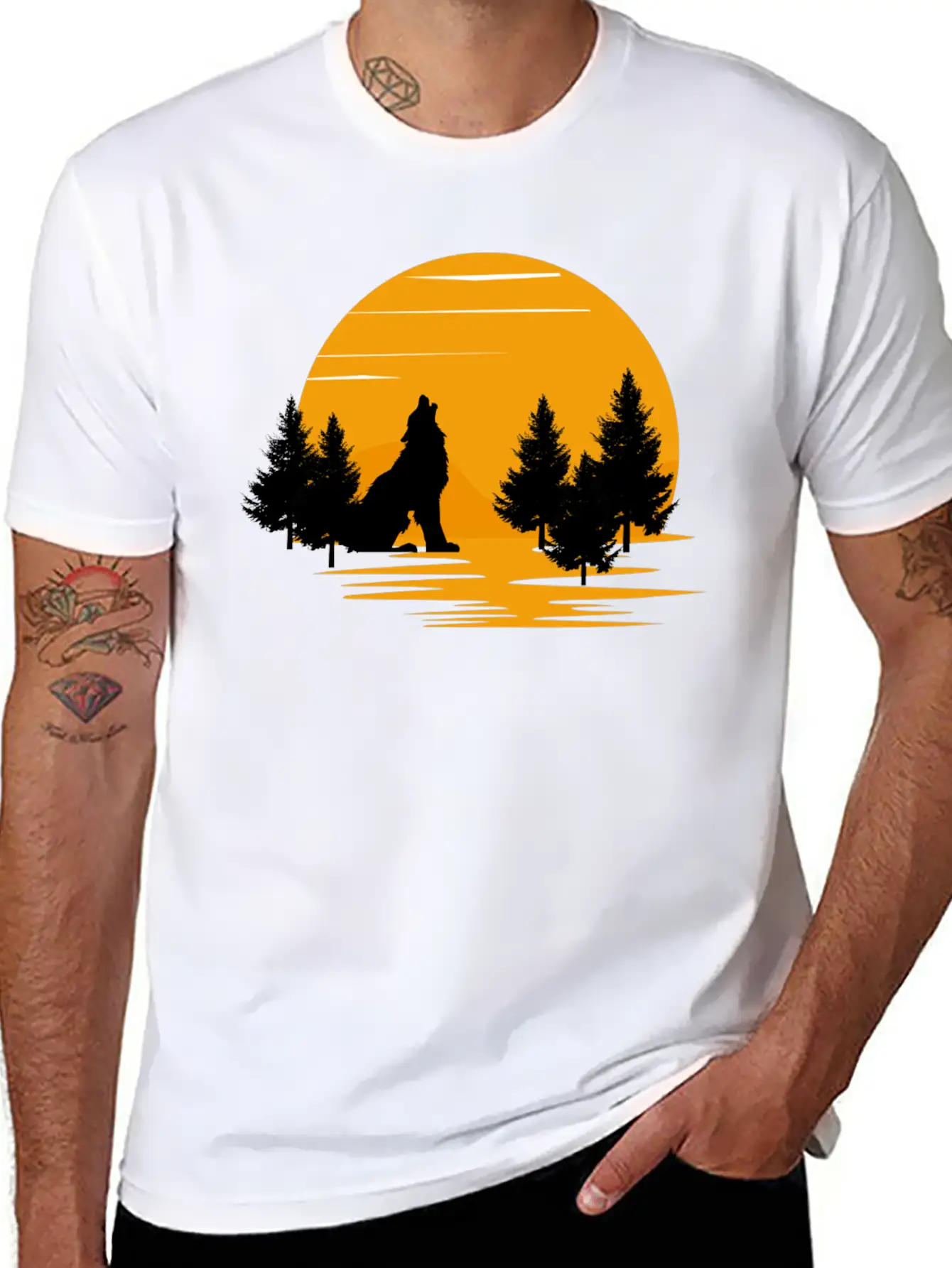 Wolf Essential Cotton Tee For Daily Outfits – Unisex Style