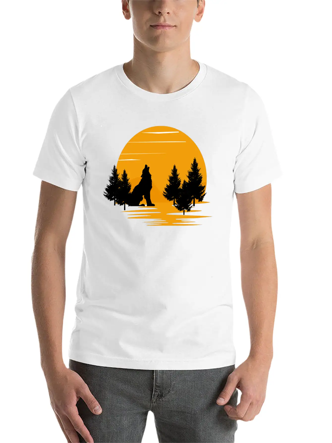 Wolf Essential Cotton Tee For Daily Outfits – Unisex Style