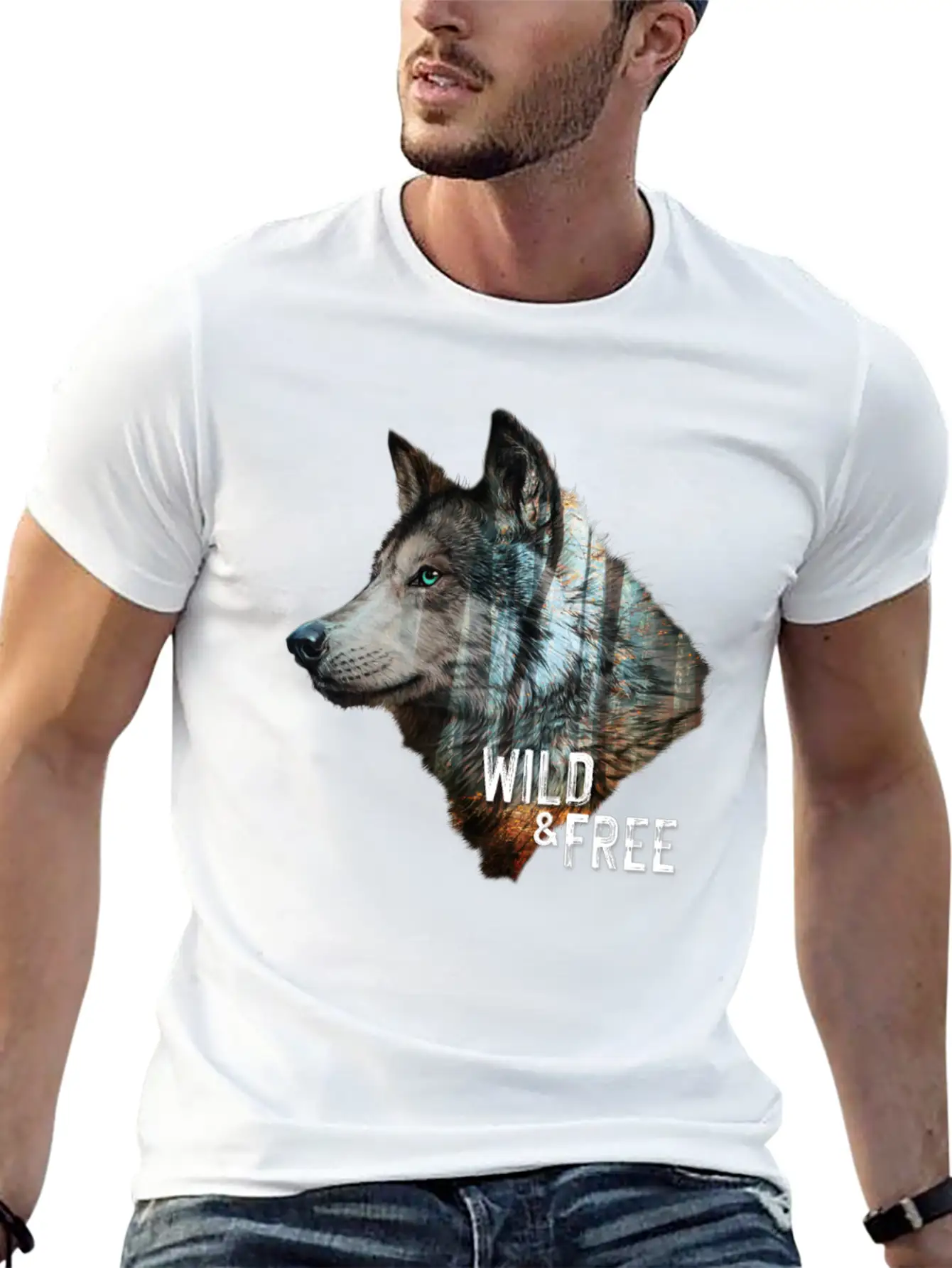 Wolf Forest Brown Wild And Free Unisex Casual T-Shirt – Clean Design For Daily Comfort