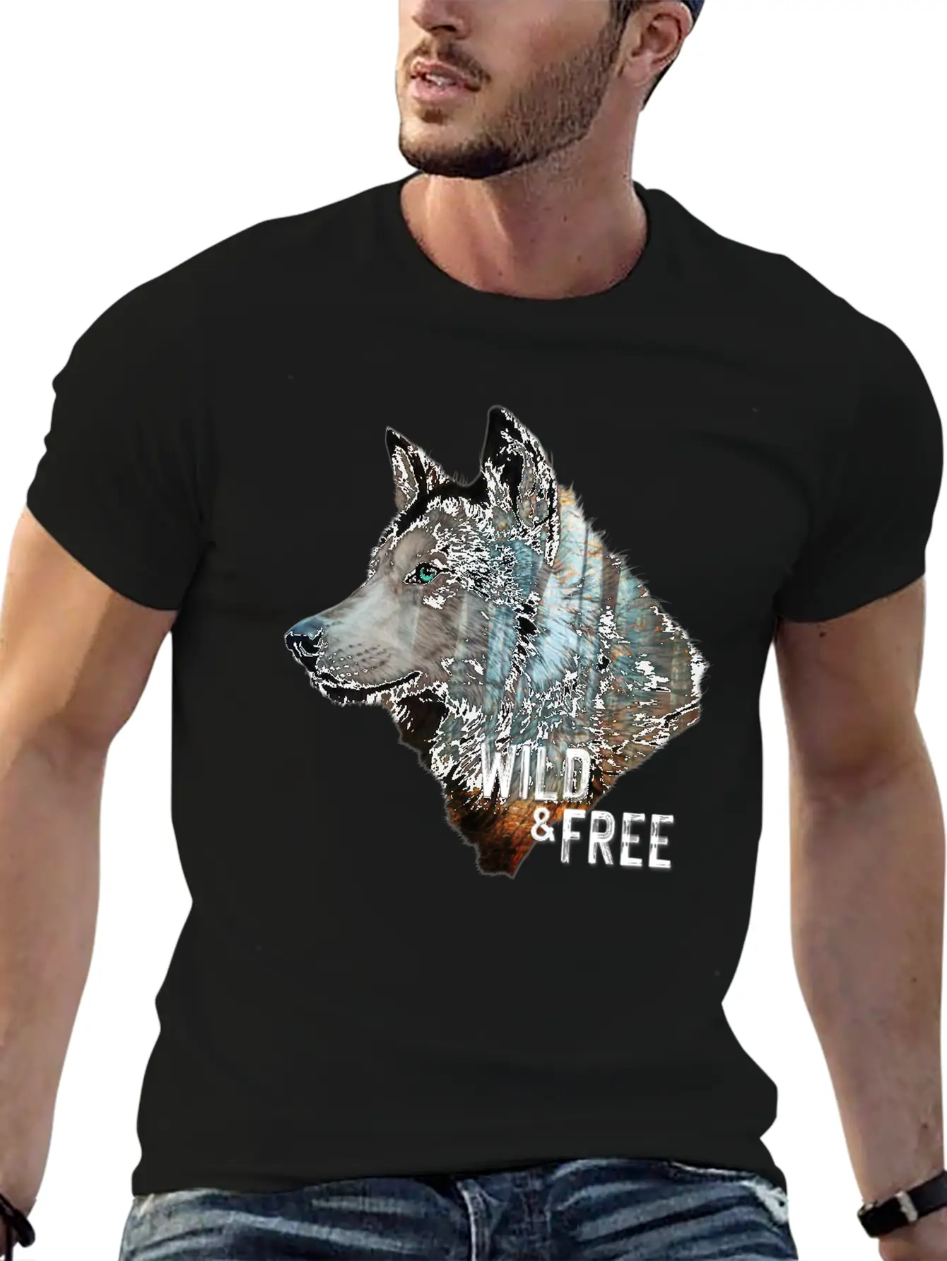 Wolf Forest Brown Wild And Free Unisex Casual T-Shirt – Clean Design For Daily Comfort