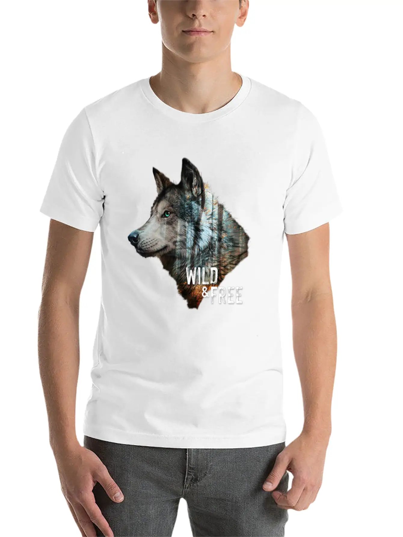 Wolf Forest Brown Wild And Free Unisex Casual T-Shirt – Clean Design For Daily Comfort