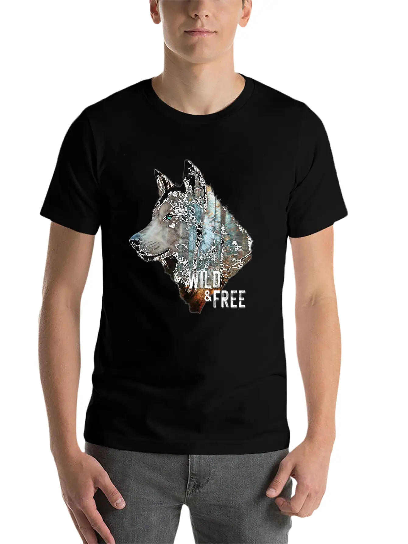 Wolf Forest Brown Wild And Free Unisex Casual T-Shirt – Clean Design For Daily Comfort