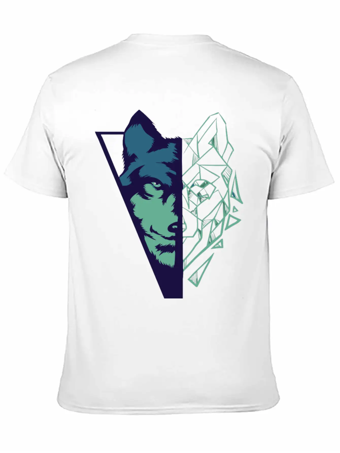 Wolf Gift Geometric Wolves HikingGift Tee Unisex Casual T-Shirt – Clean Design For Daily Comfort