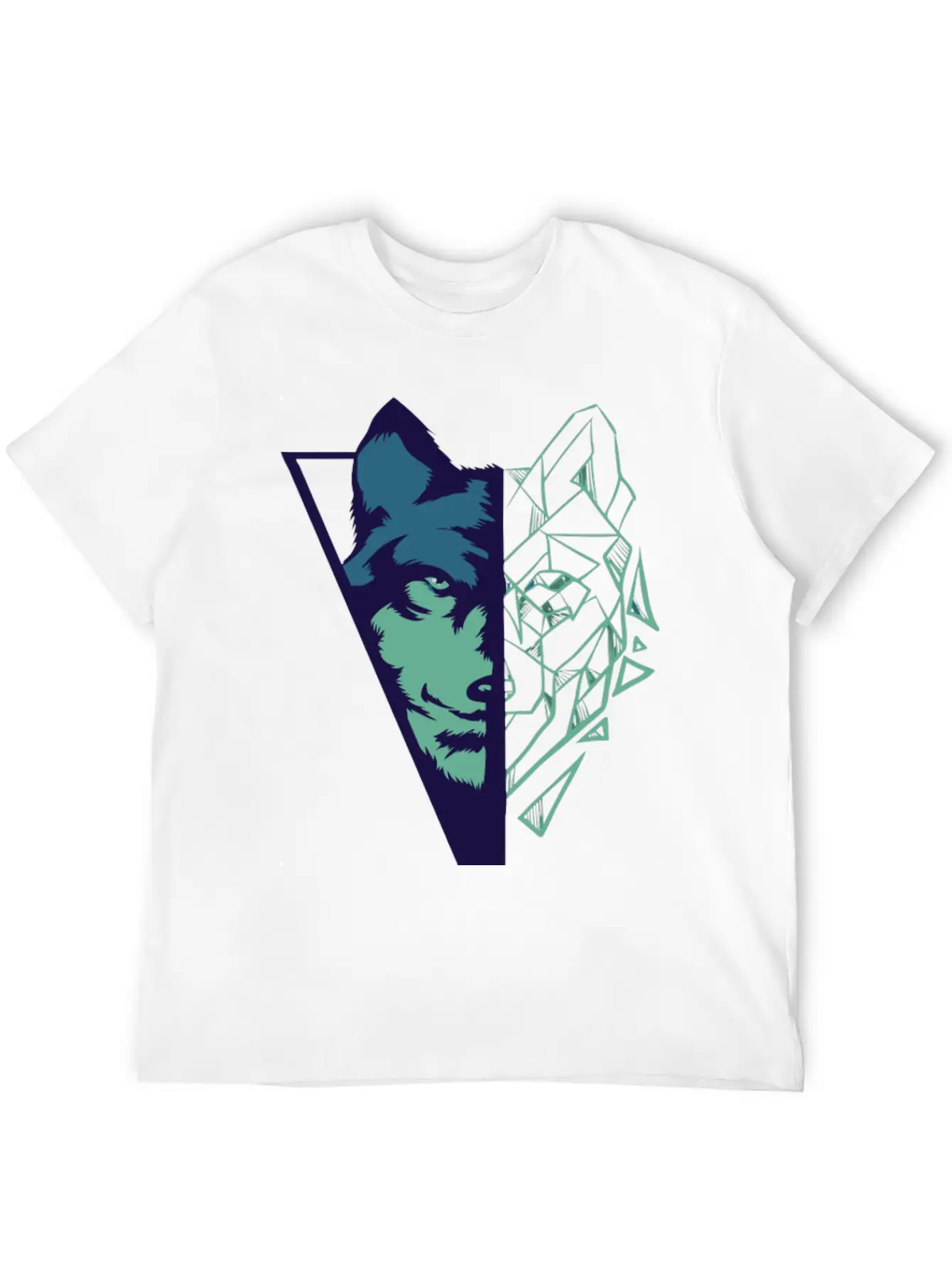 Wolf Gift Geometric Wolves HikingGift Tee Unisex Casual T-Shirt – Clean Design For Daily Comfort