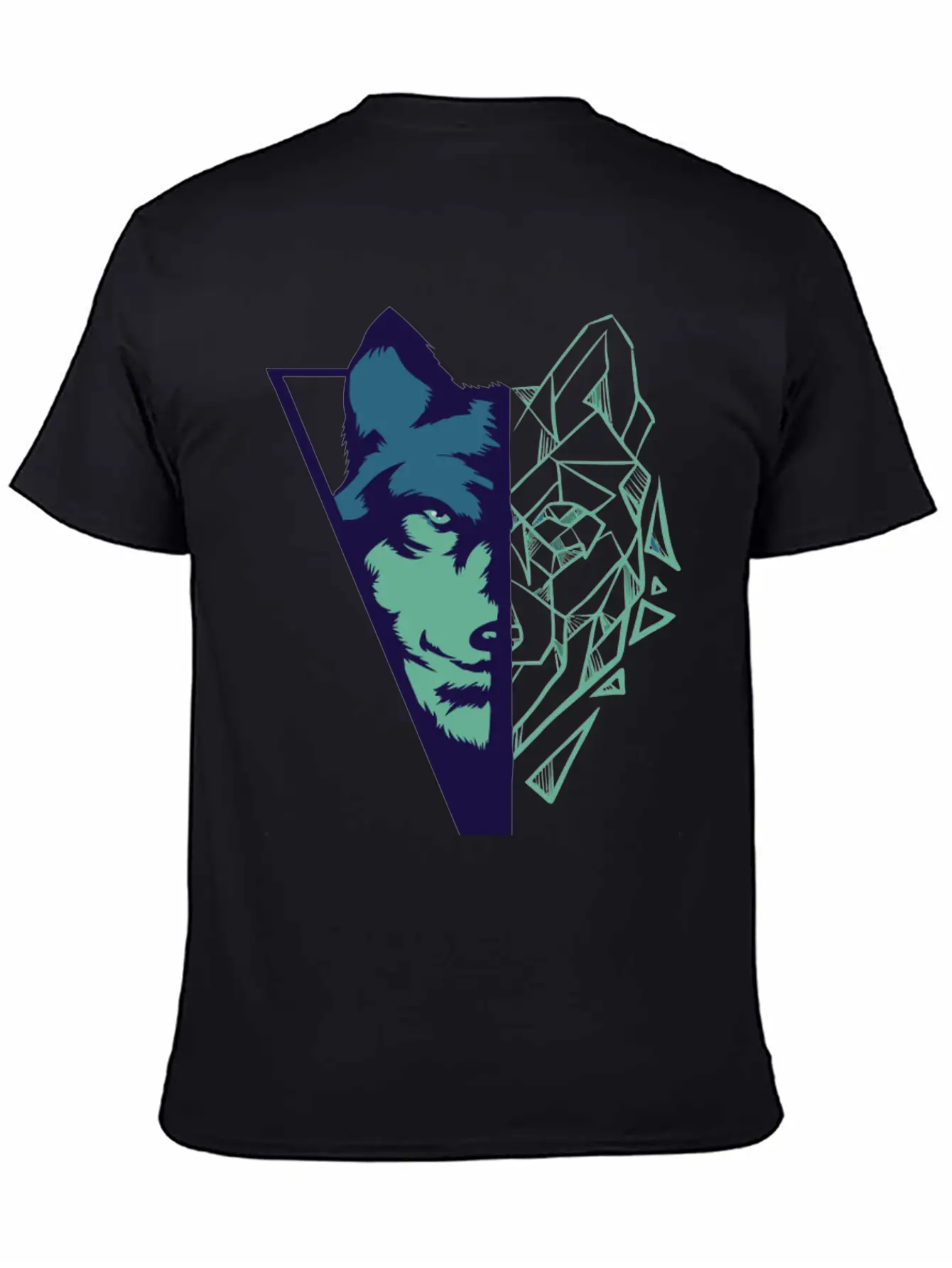 Wolf Gift Geometric Wolves HikingGift Tee Unisex Casual T-Shirt – Clean Design For Daily Comfort
