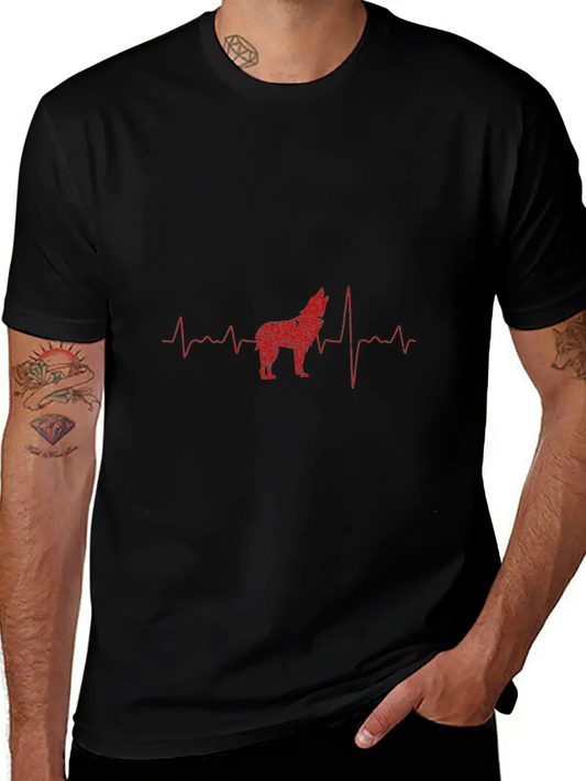 Wolf Hearbeat Simple Animals Gift Ideas Modern Fit Casual T-Shirt ��� Clean And Versatile Design