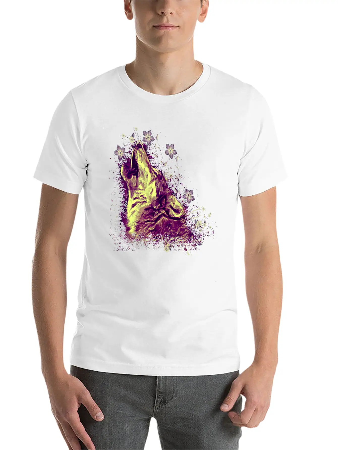 Wolf Howling Unisex Casual T-Shirt – Clean Design For Daily Comfort
