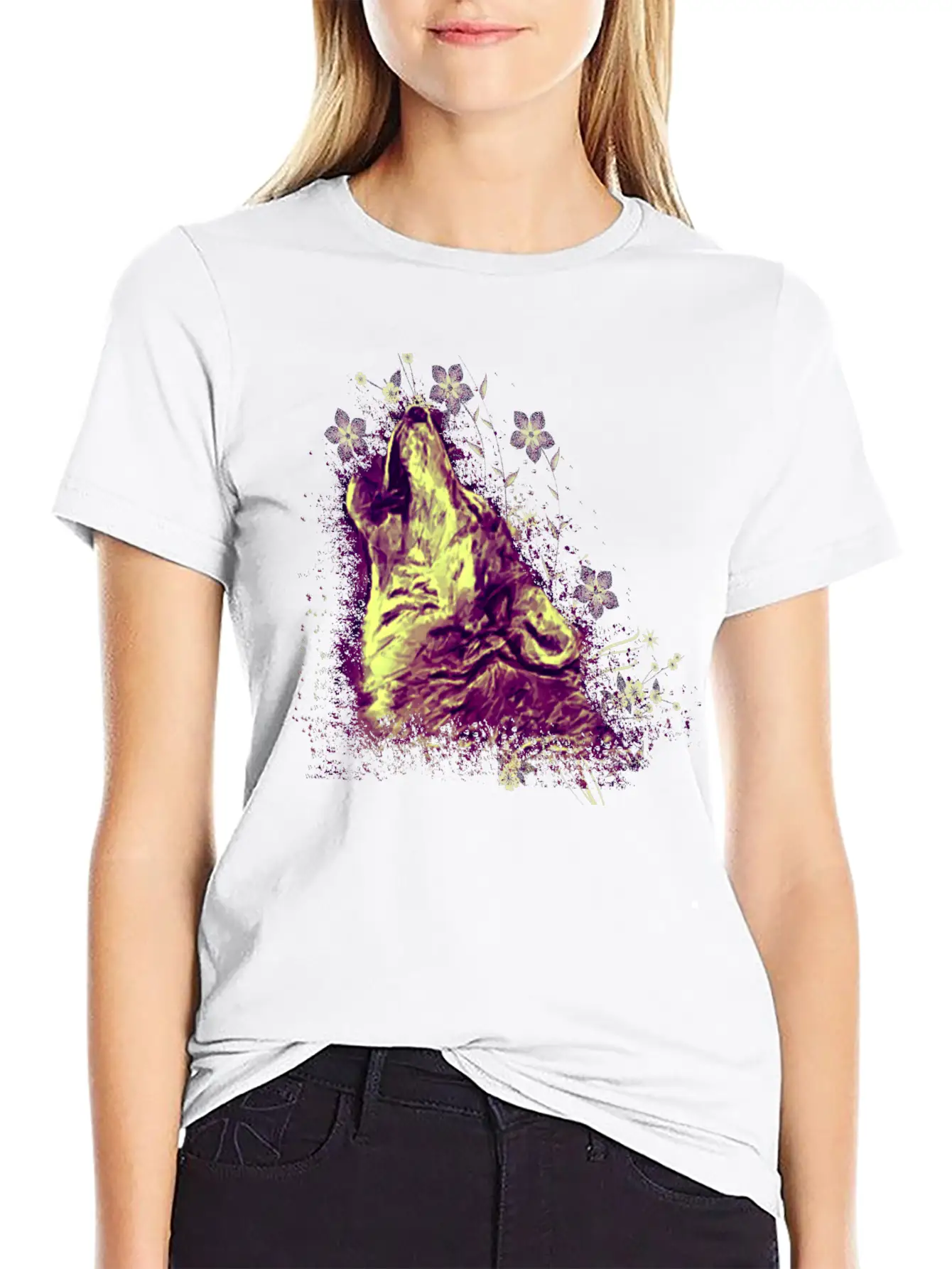 Wolf Howling Unisex Casual T-Shirt – Clean Design For Daily Comfort