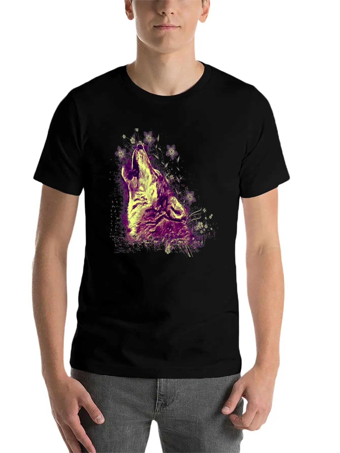 Wolf Howling Unisex Casual T-Shirt – Clean Design For Daily Comfort