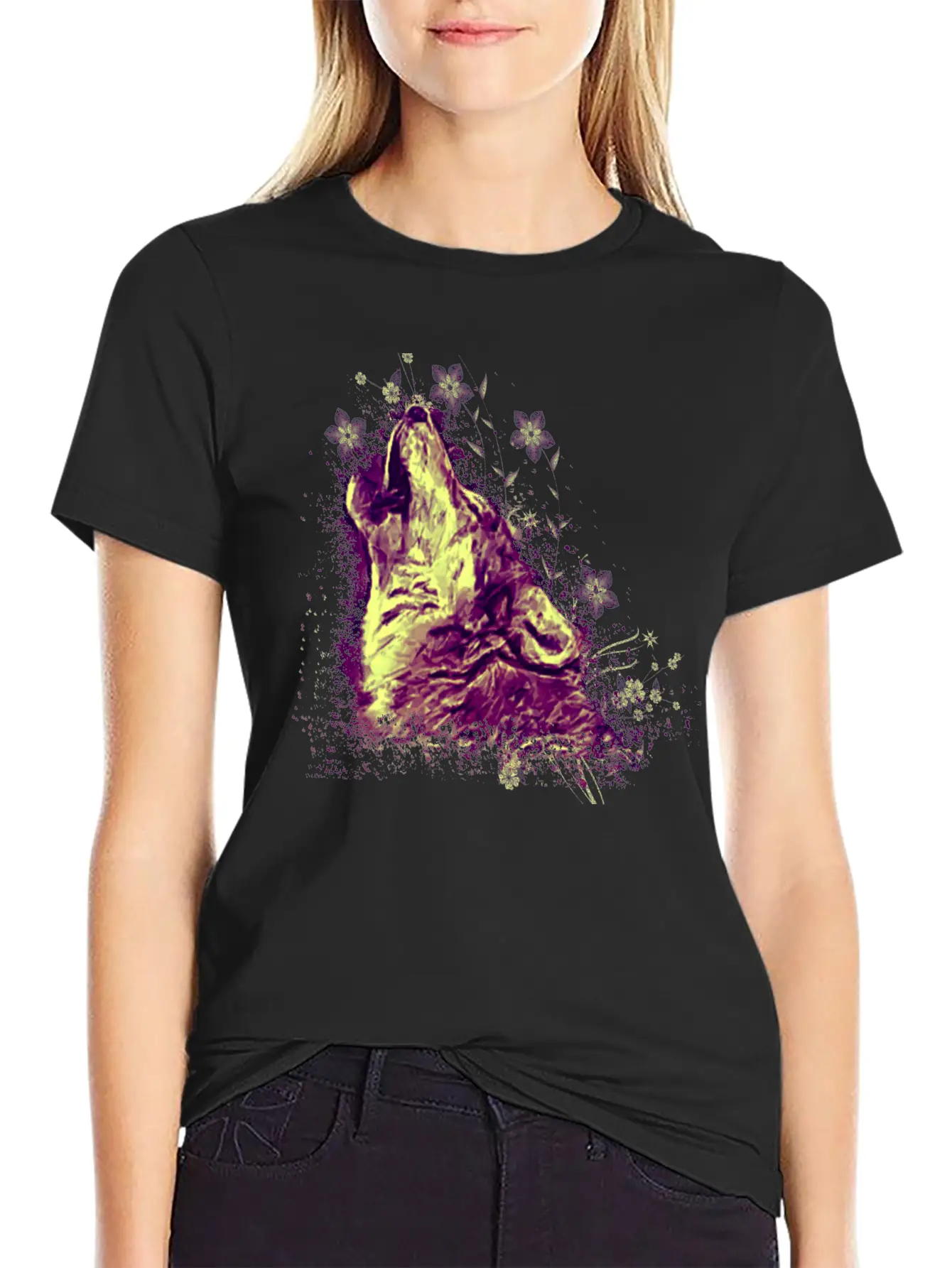Wolf Howling Unisex Casual T-Shirt – Clean Design For Daily Comfort