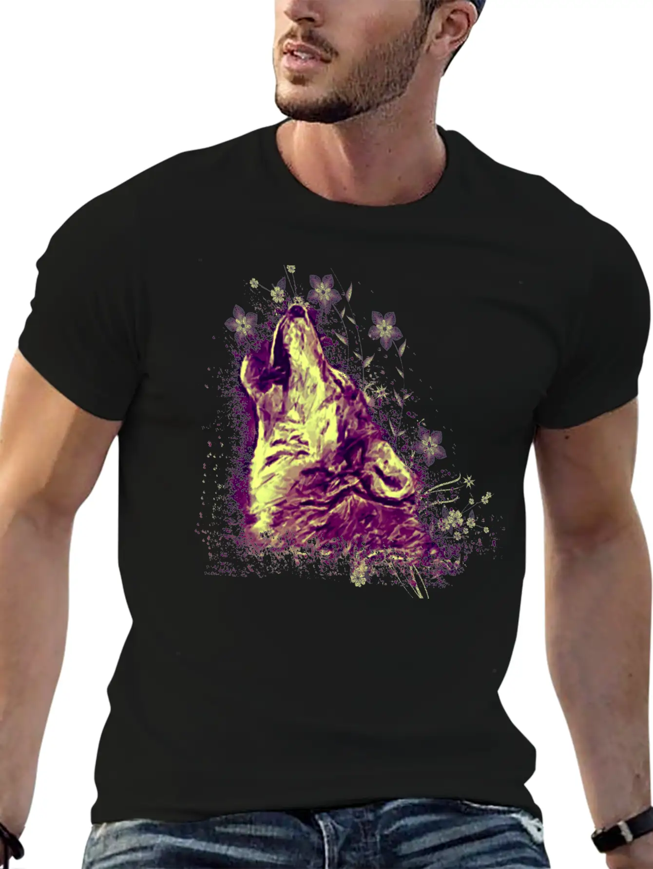 Wolf Howling Unisex Casual T-Shirt – Clean Design For Daily Comfort