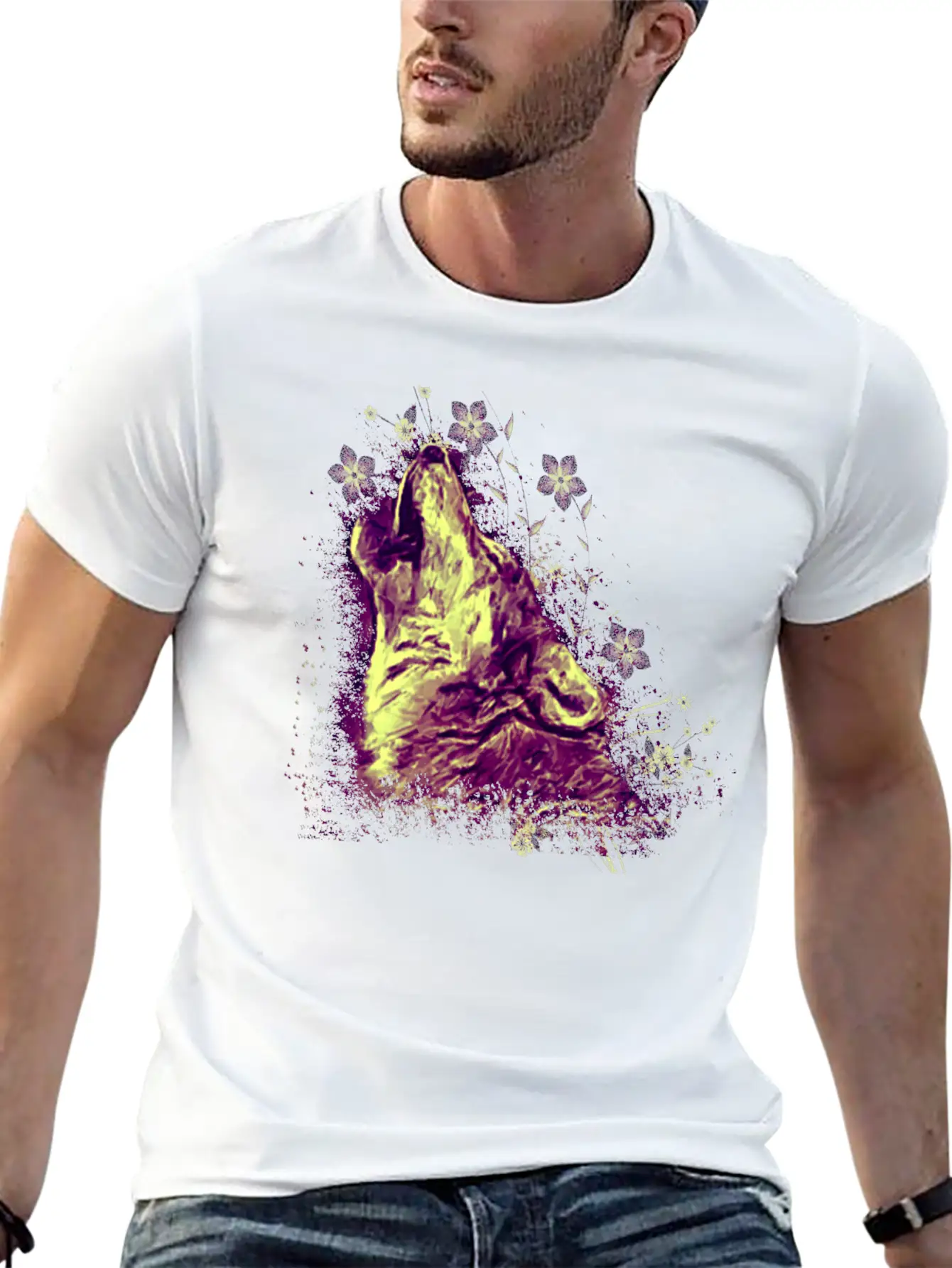 Wolf Howling Unisex Casual T-Shirt – Clean Design For Daily Comfort