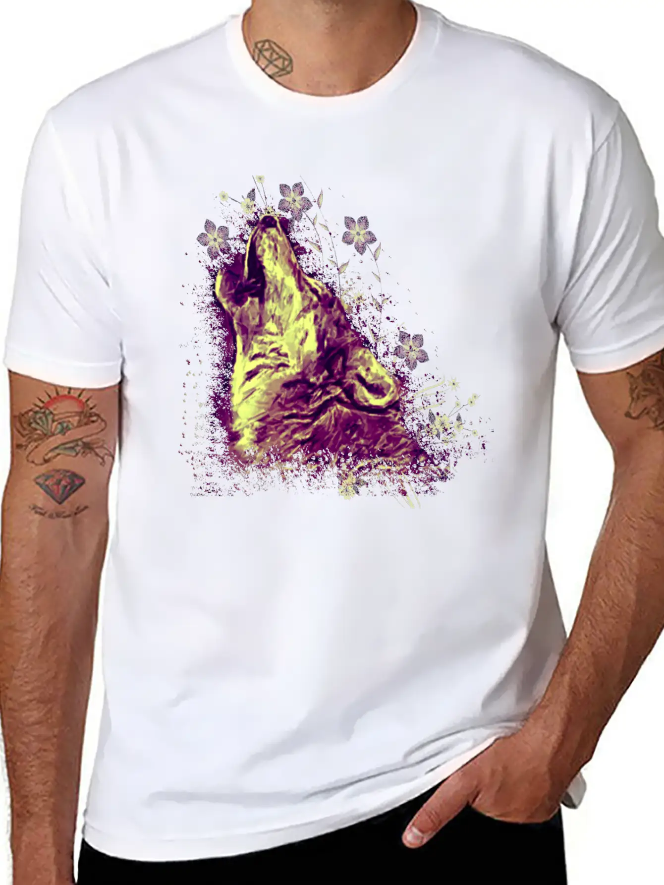Wolf Howling Unisex Casual T-Shirt – Clean Design For Daily Comfort