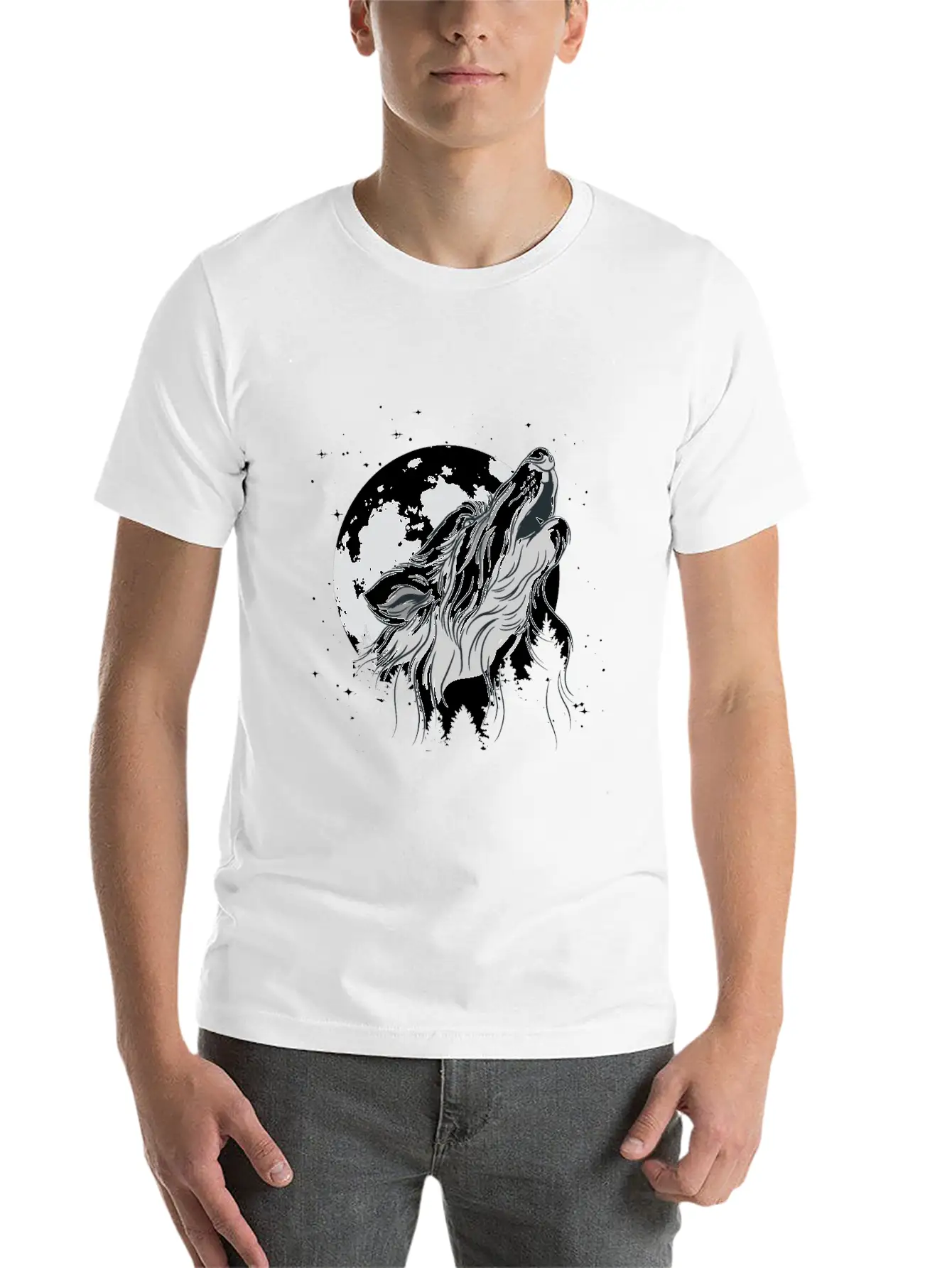 Wolf In Moon Light Werewolf Wolves Modern Fit Casual T-Shirt – Clean And Versatile Design
