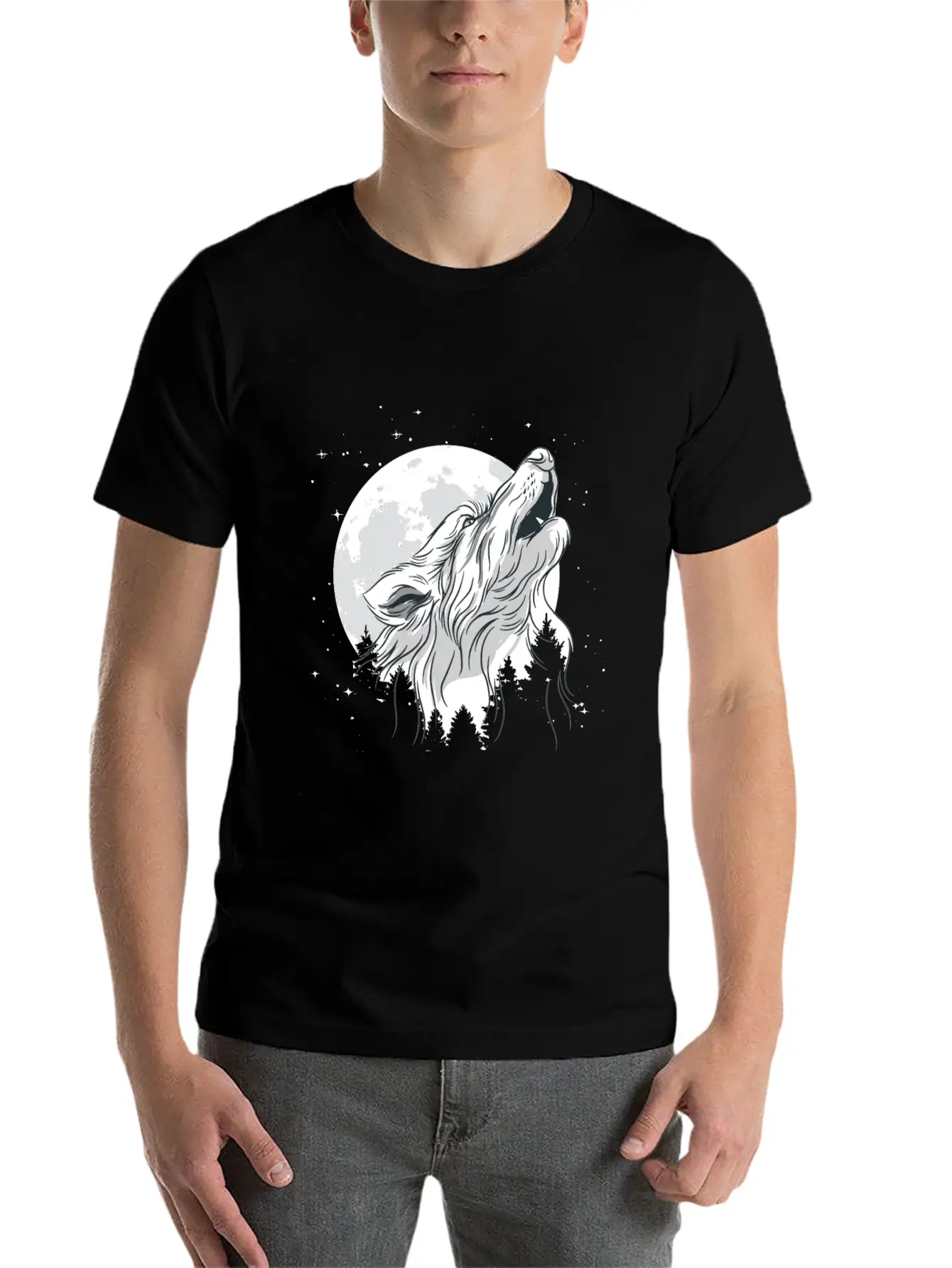 Wolf In Moon Light Werewolf Wolves Modern Fit Casual T-Shirt – Clean And Versatile Design