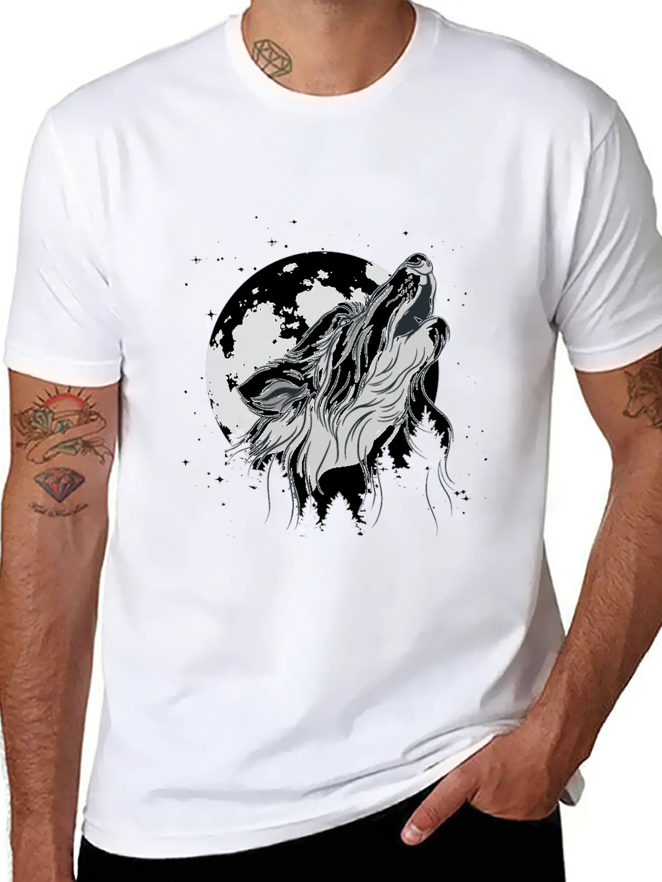 Wolf In Moon Light Werewolf Wolves Modern Fit Casual T-Shirt – Clean And Versatile Design