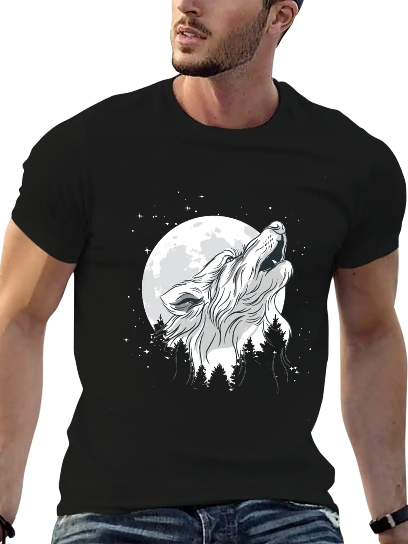 Wolf In Moon Light Werewolf Wolves Modern Fit Casual T-Shirt – Clean And Versatile Design