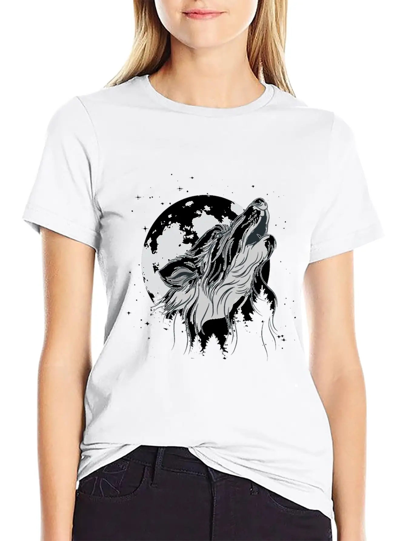 Wolf In Moon Light Werewolf Wolves Modern Fit Casual T-Shirt – Clean And Versatile Design