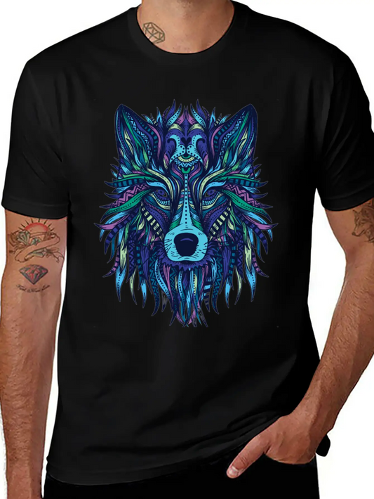 Wolf Mandala Modern Fit Casual T-Shirt – Clean And Versatile Design
