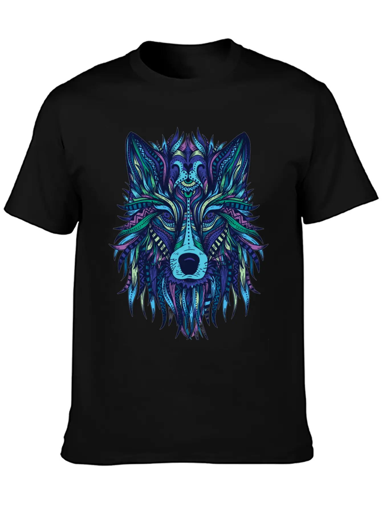 Wolf Mandala Modern Fit Casual T-Shirt – Clean And Versatile Design
