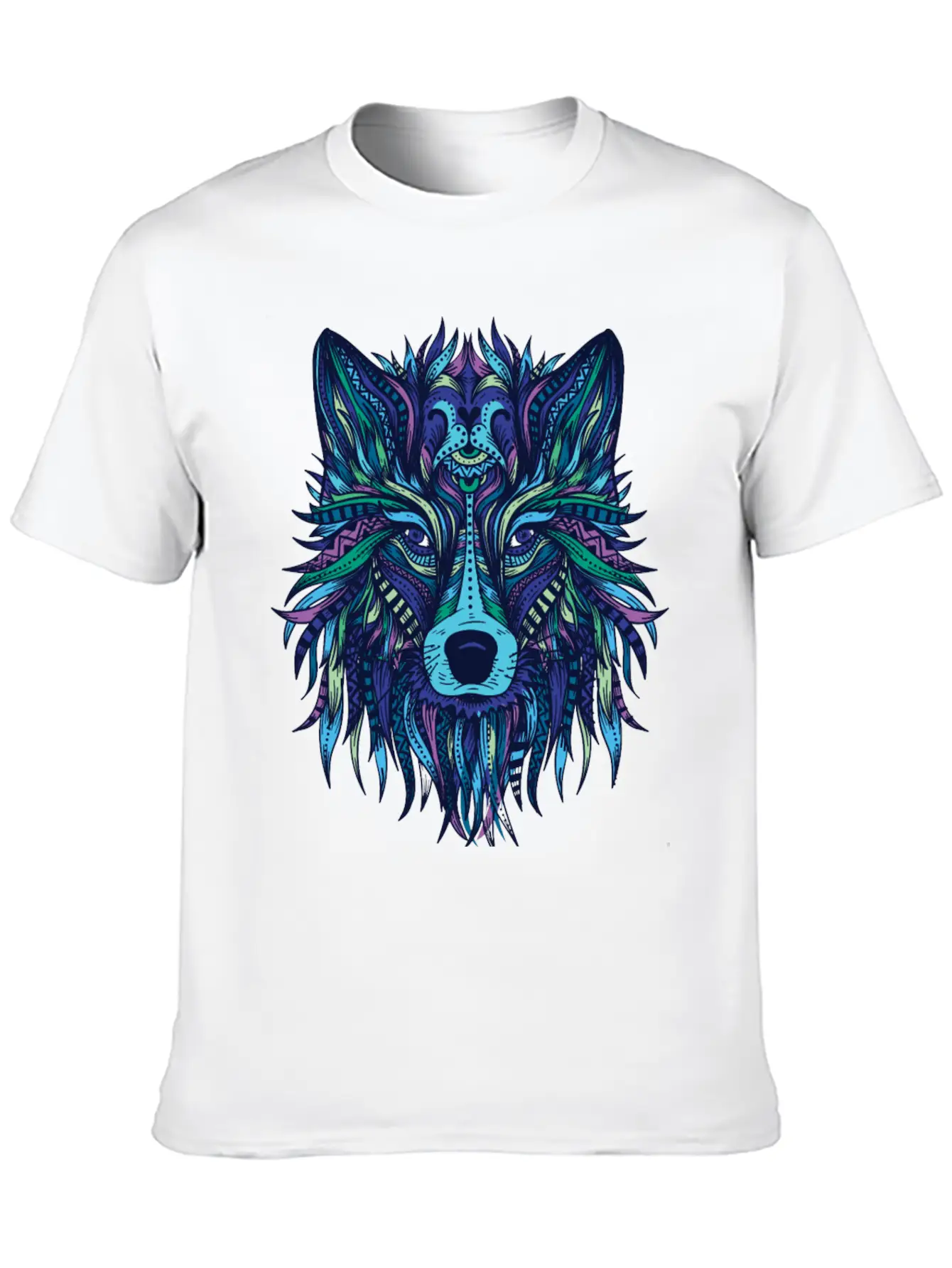 Wolf Mandala Modern Fit Casual T-Shirt – Clean And Versatile Design